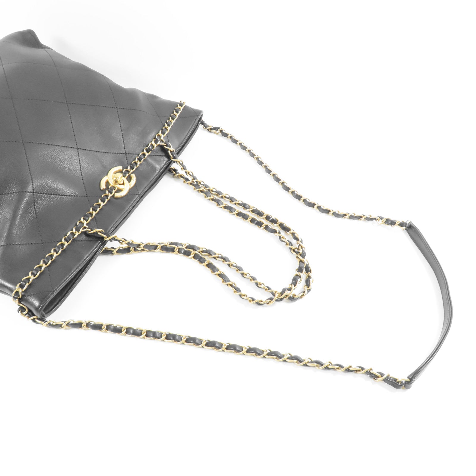 CHANEL 皮革Coco Mark金扣手挽肩背兩用袋