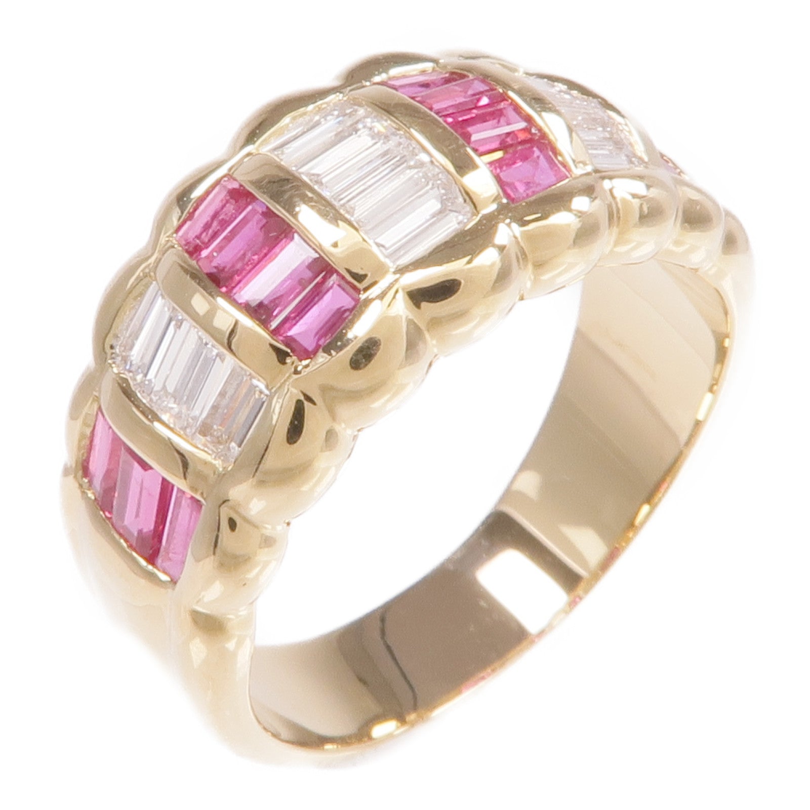 JEWELRY 18K黃金Ruby Diamond Ring紅寶石/鑽石戒指US#7.5