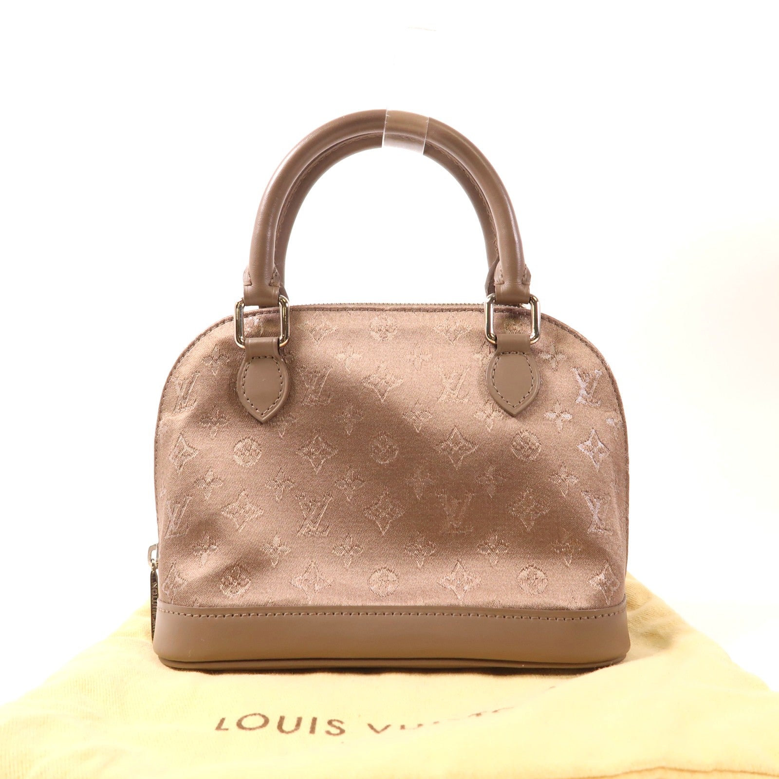 LOUIS VUITTON Monogram Satin Little Alma銀扣手挽袋