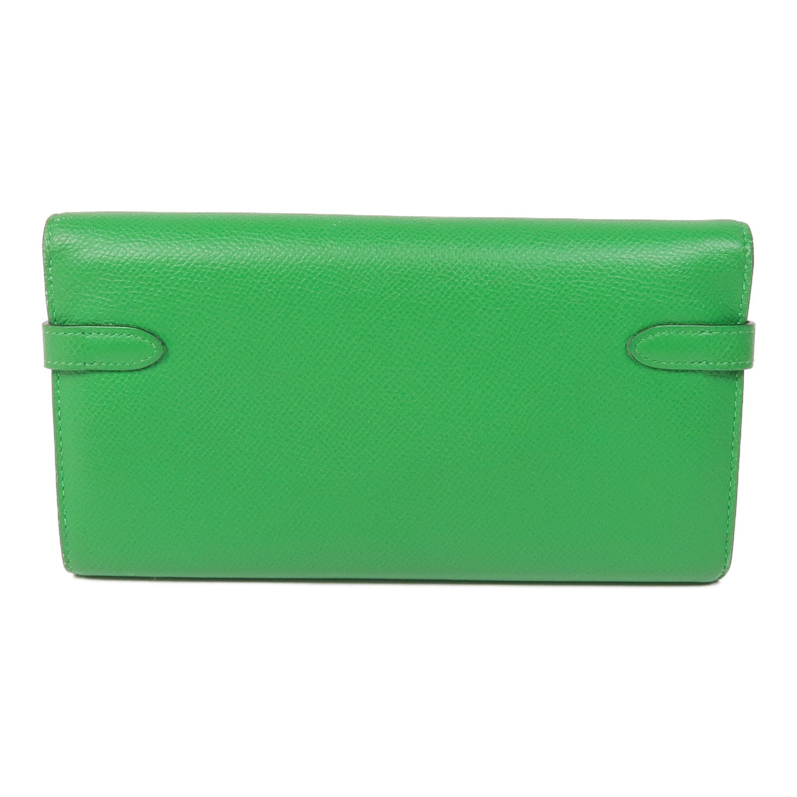 HERMES Epsom皮革Kelly Long Wallet銀扣長錢包Bambou