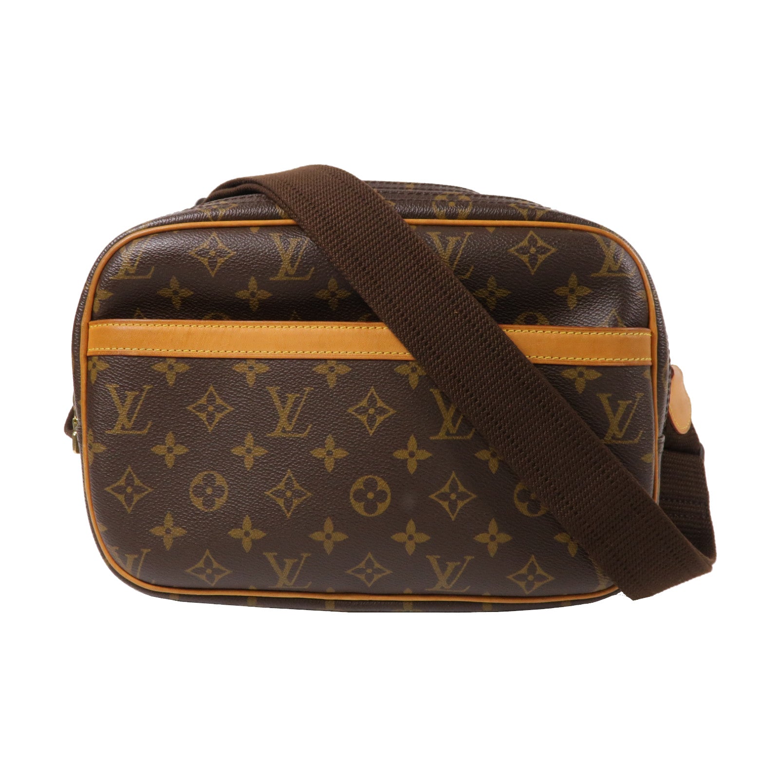 LOUIS VUITTON Monogram Reporter金扣肩背袋啡色