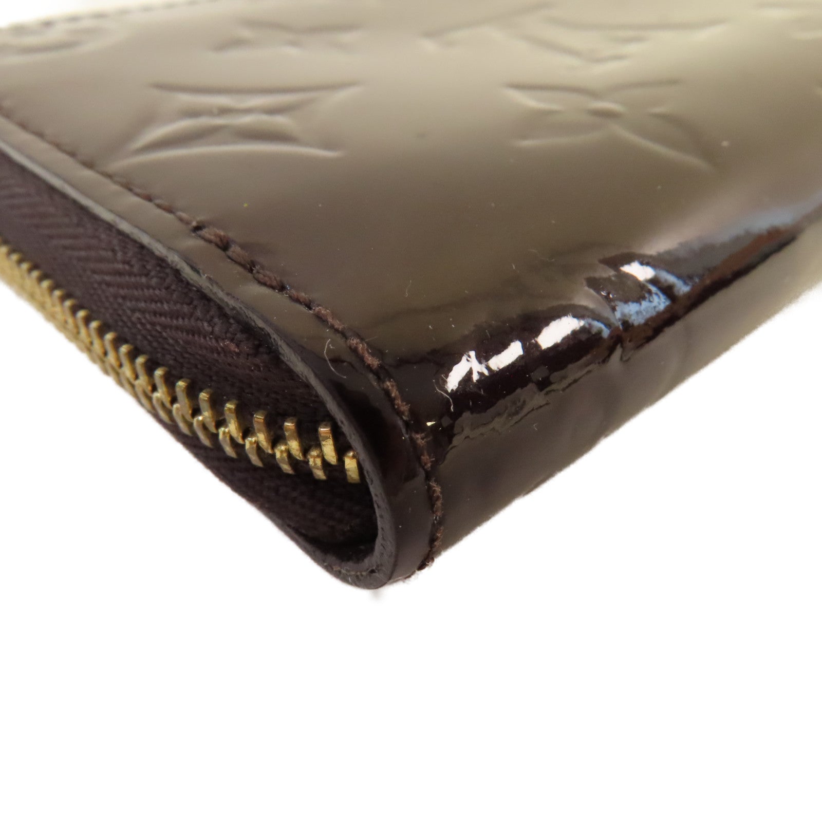 LOUIS VUITTON 【激減優惠】Monogram Vernis Zippy Coin Purse金扣拉鏈零錢卡套酒紅色