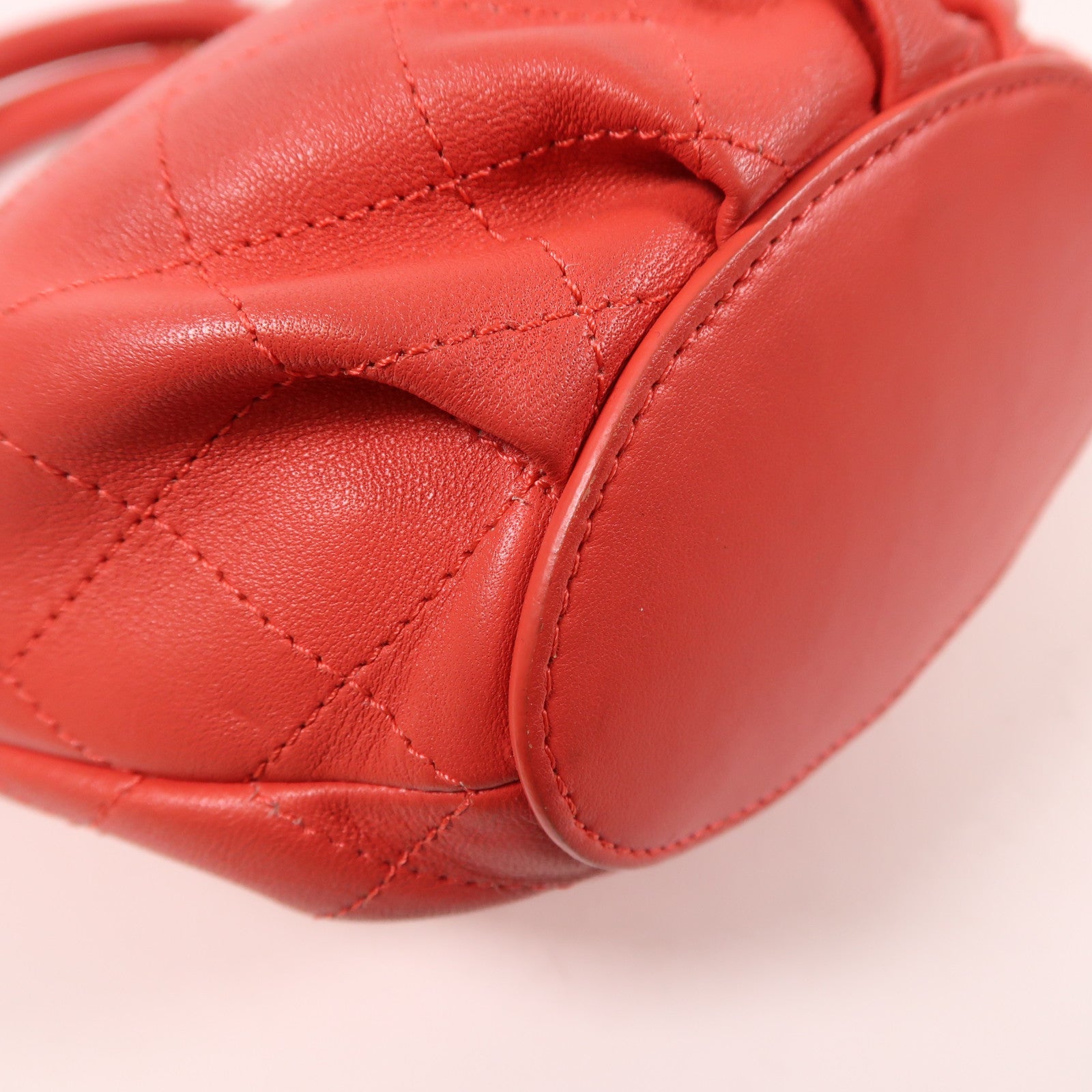 CHANEL 羊皮皮革2 Way Shoulder Bag金扣手挽肩背兩用袋紅色