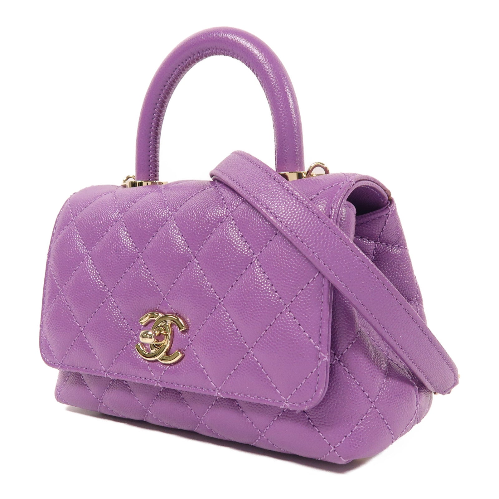 CHANEL 牛皮皮革Mini Coco Handle金扣手挽肩背兩用袋