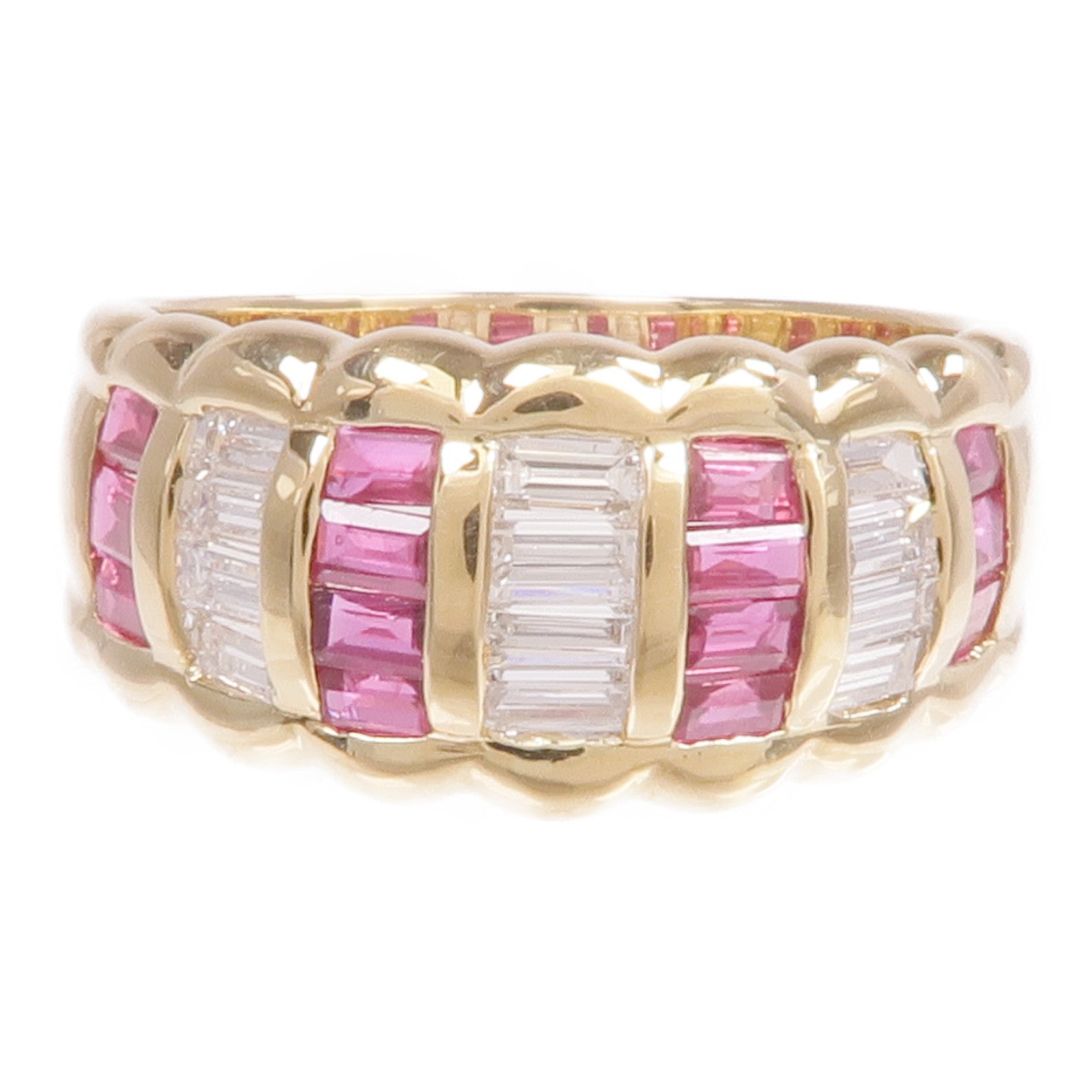 JEWELRY 18K黃金Ruby Diamond Ring紅寶石/鑽石戒指US#7.5