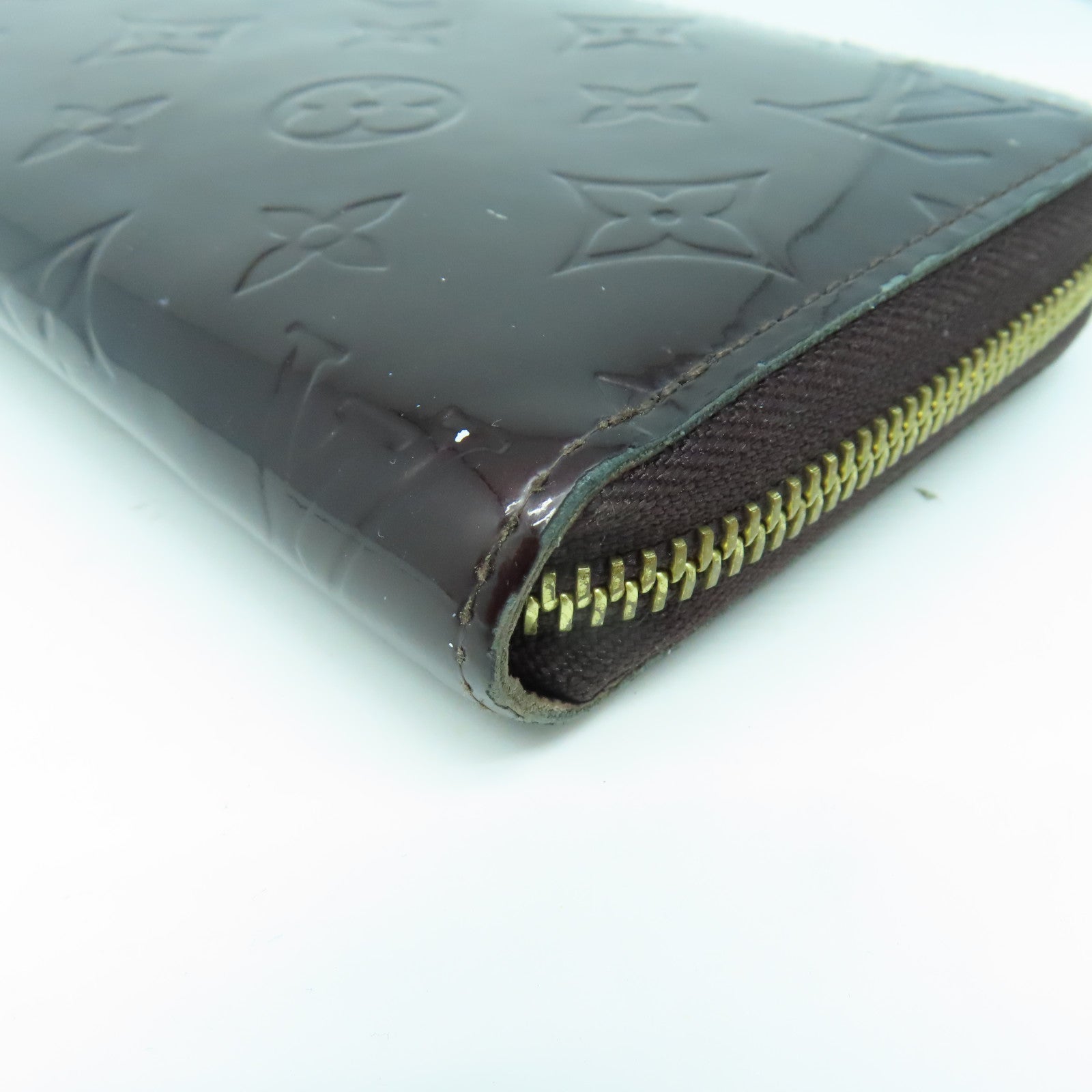 LOUIS VUITTON 【激減優惠】Monogram Vernis Zipper Long Wallet金扣長錢包酒紅色