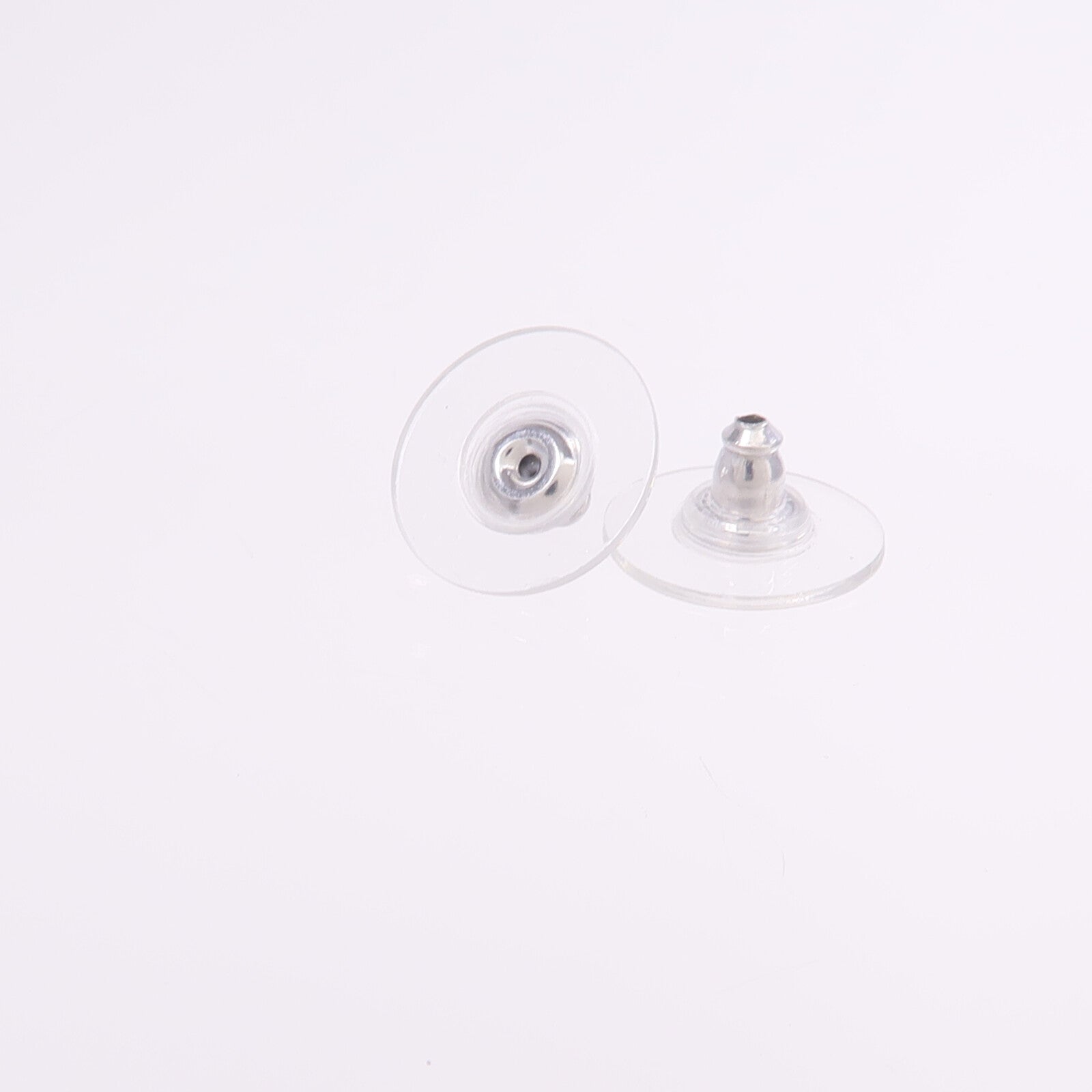 CHANEL PVC/金屬Earrings銀扣耳環