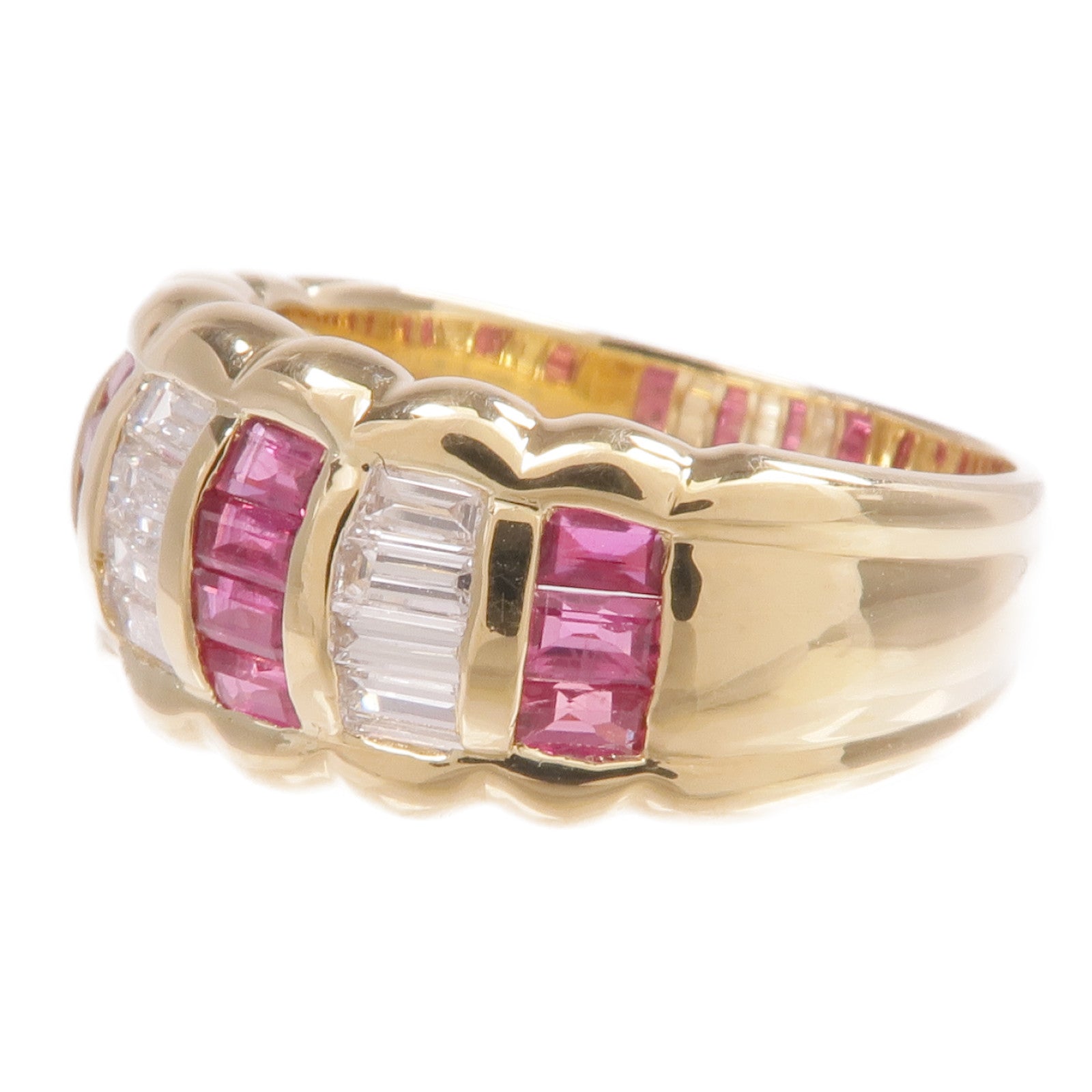 JEWELRY 18K黃金Ruby Diamond Ring紅寶石/鑽石戒指US#7.5