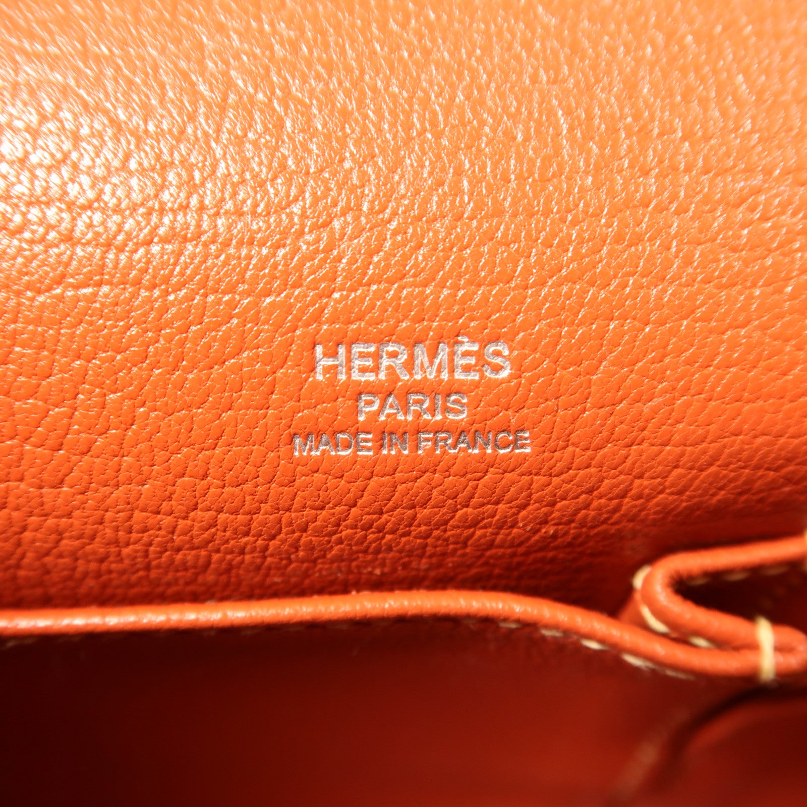 HERMES Clemence皮革Jypsiere 28銀扣肩背袋Capucine