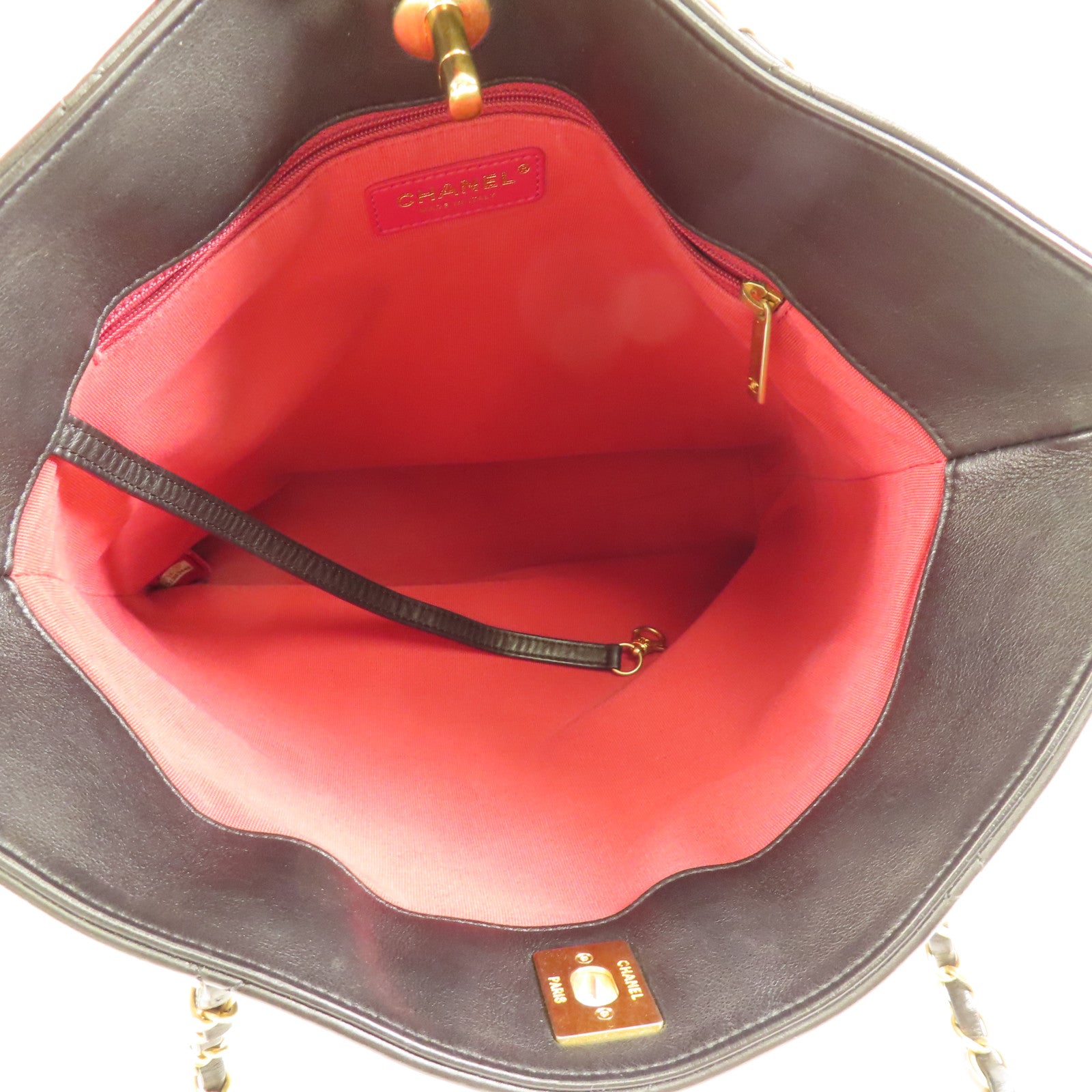 CHANEL 皮革Coco Mark金扣手挽肩背兩用袋