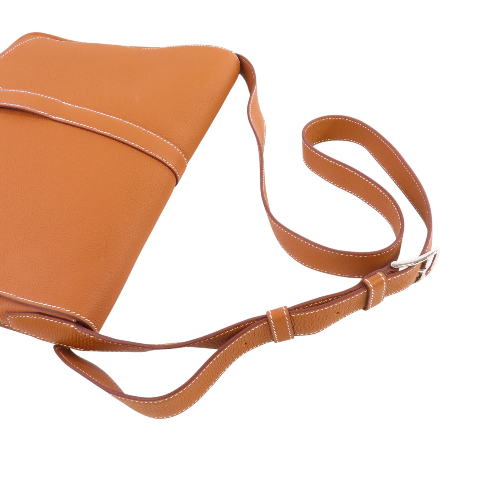 HERMES Togo皮革Steve Light Messenger銀扣肩背袋