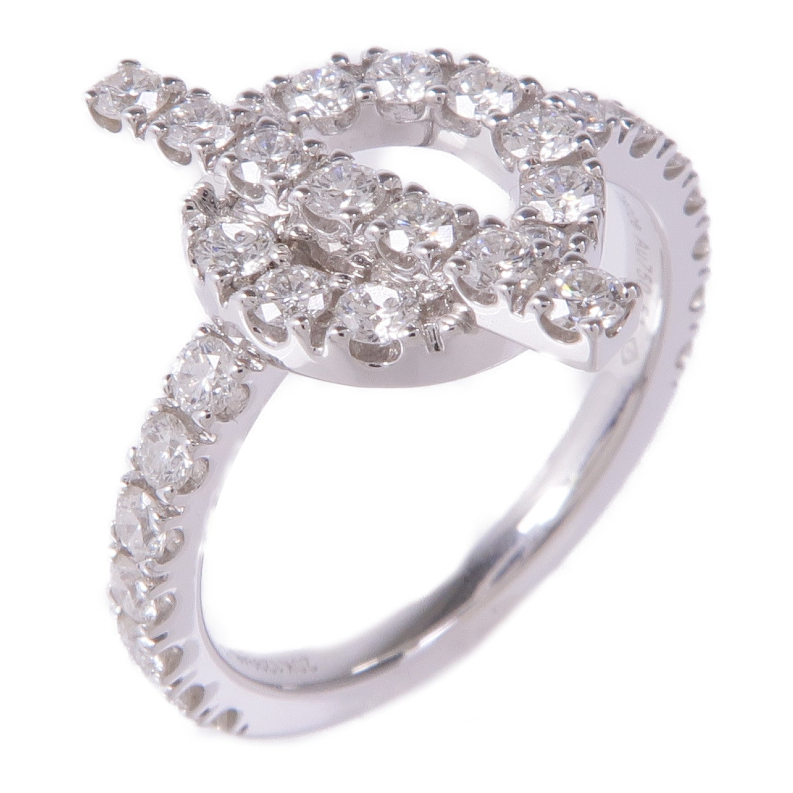 HERMES 18K白金Finesse Ring鑽石戒指Hermesw#51/US#5.5