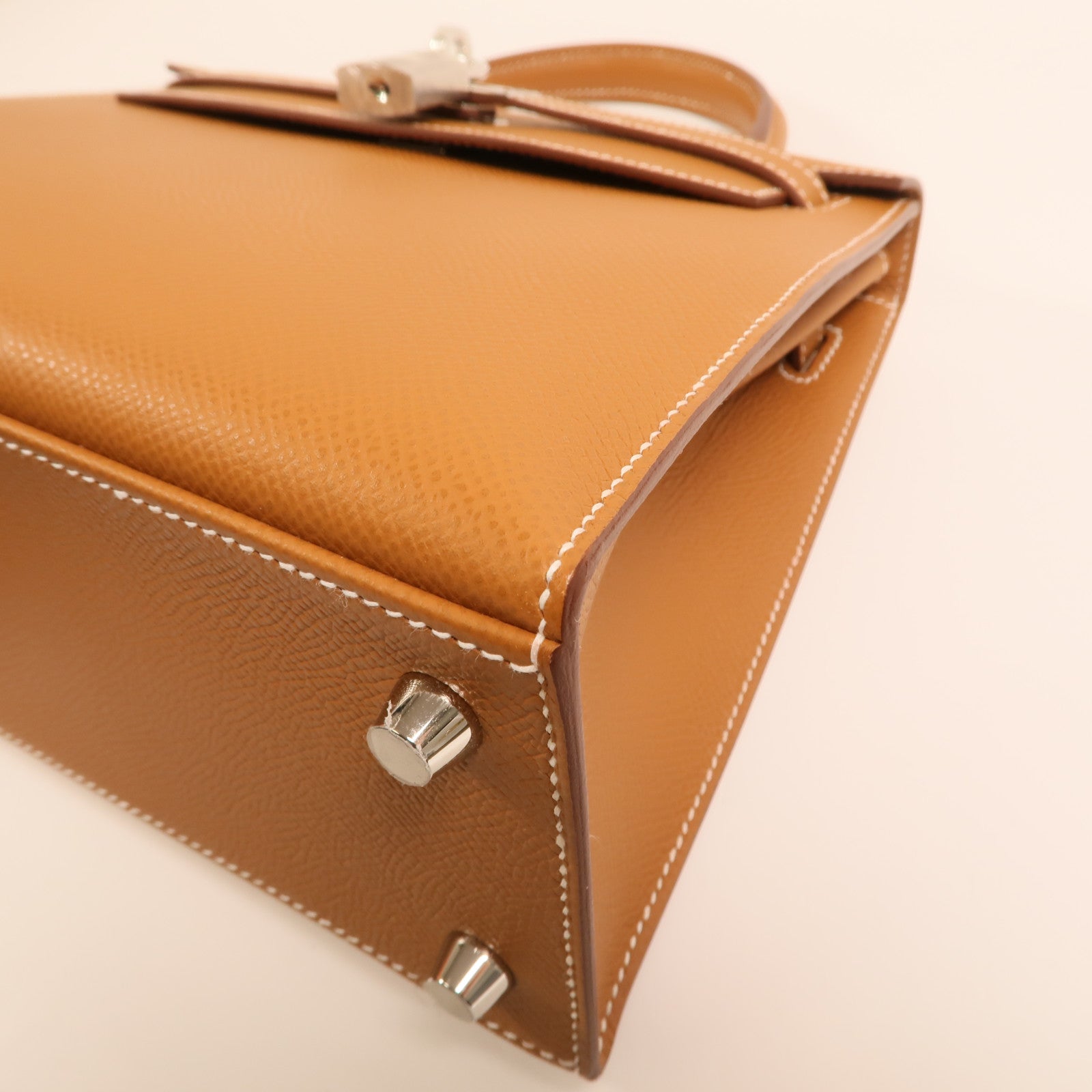 HERMES Epsom皮革Kelly 25銀扣手挽肩背兩用袋