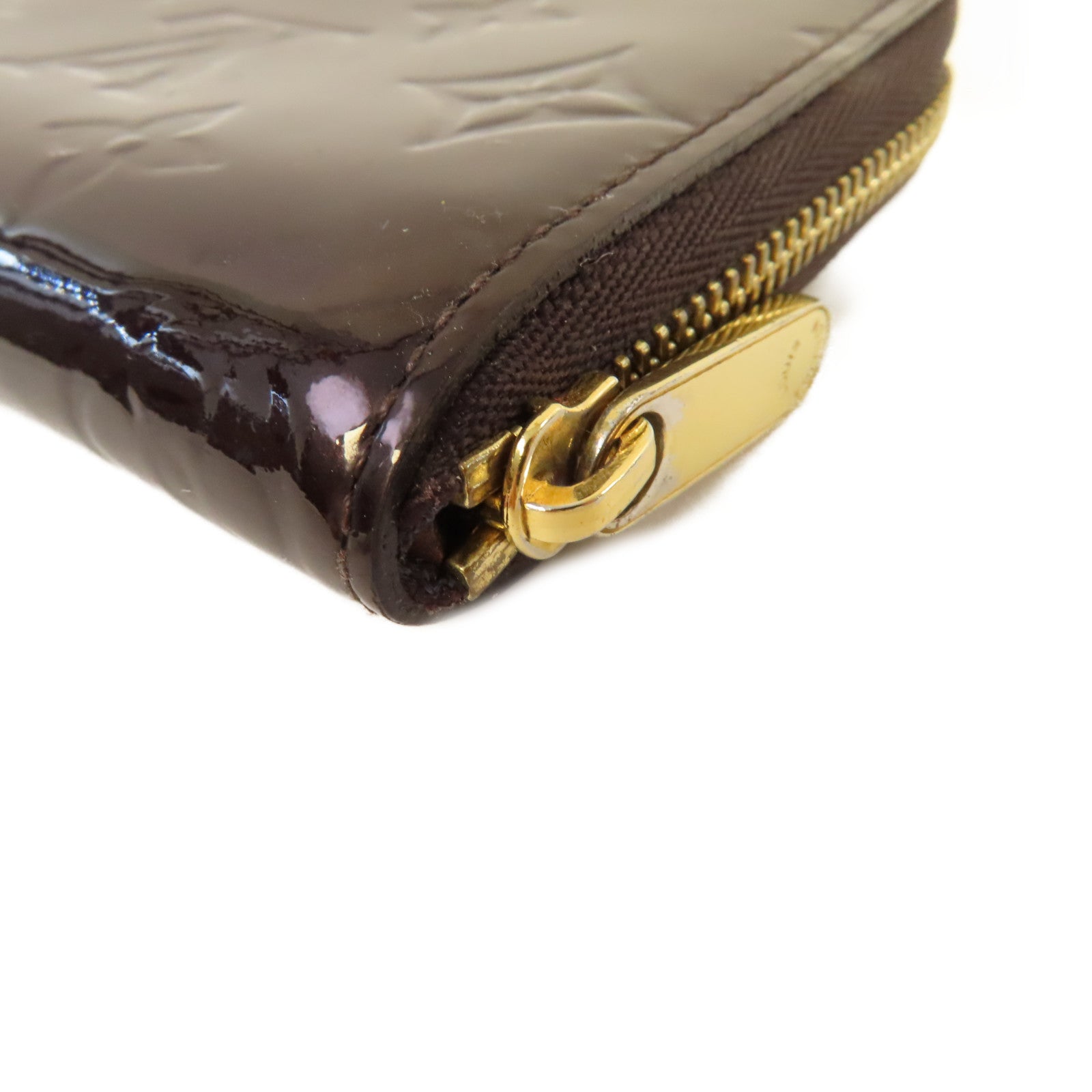 LOUIS VUITTON 【激減優惠】Monogram Vernis Zippy Coin Purse金扣拉鏈零錢卡套酒紅色