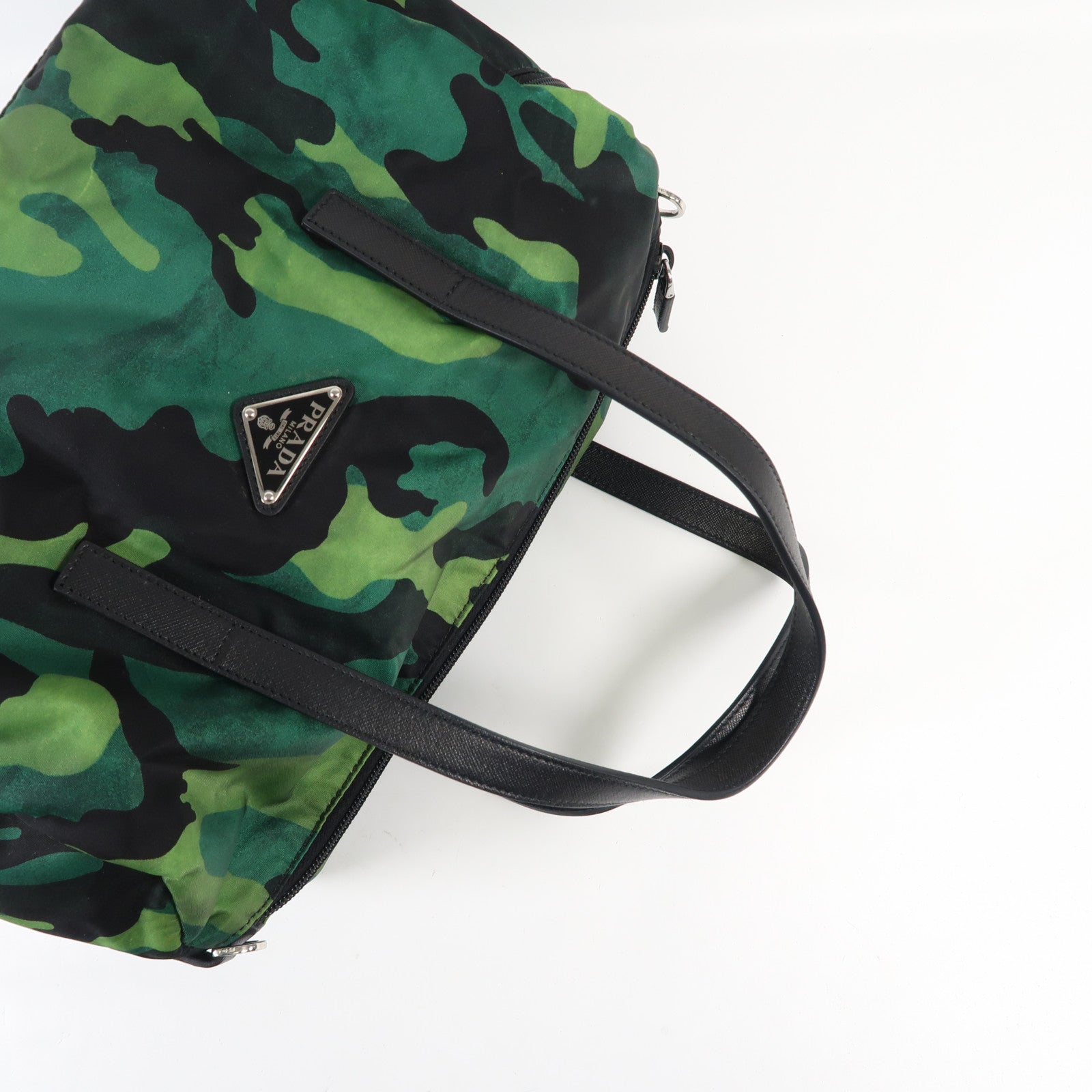 PRADA 尼龍2 Way Boston Bag銀扣手挽肩背兩用袋