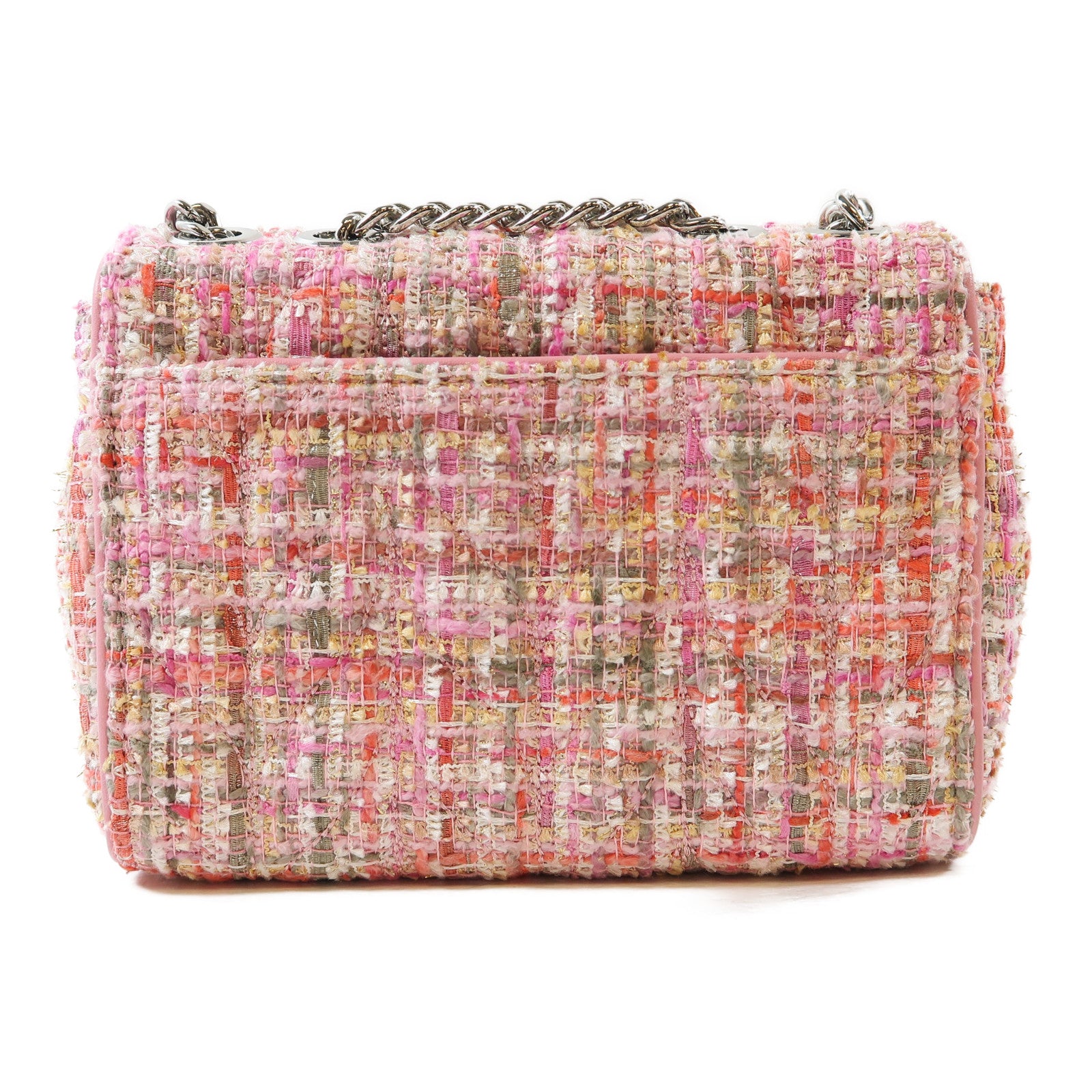 Kate Spade 斜紋軟呢Shoulder Bag銀扣鏈帶肩背袋粉紅色