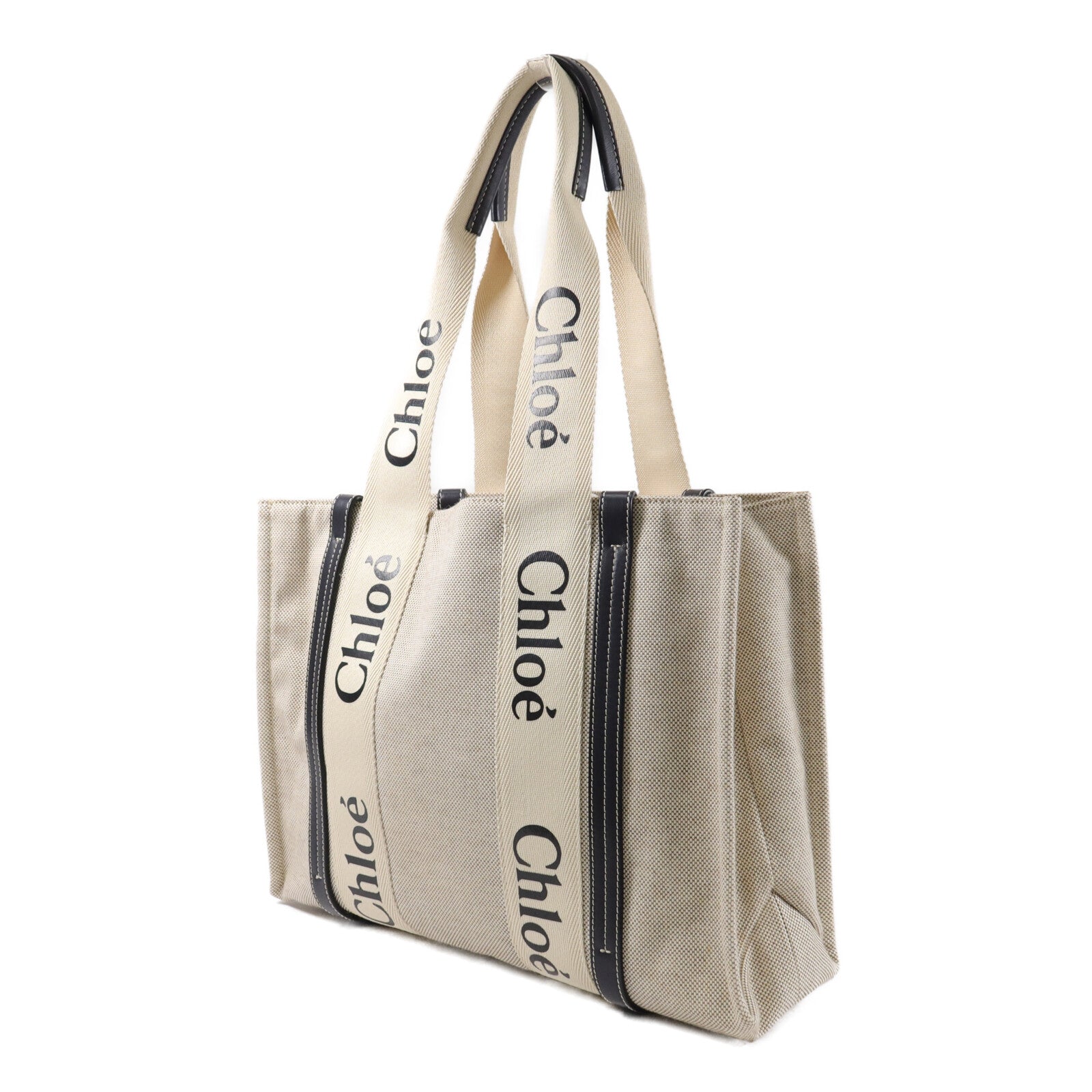 Chloe 帆布Woody Tote Medium肩背袋