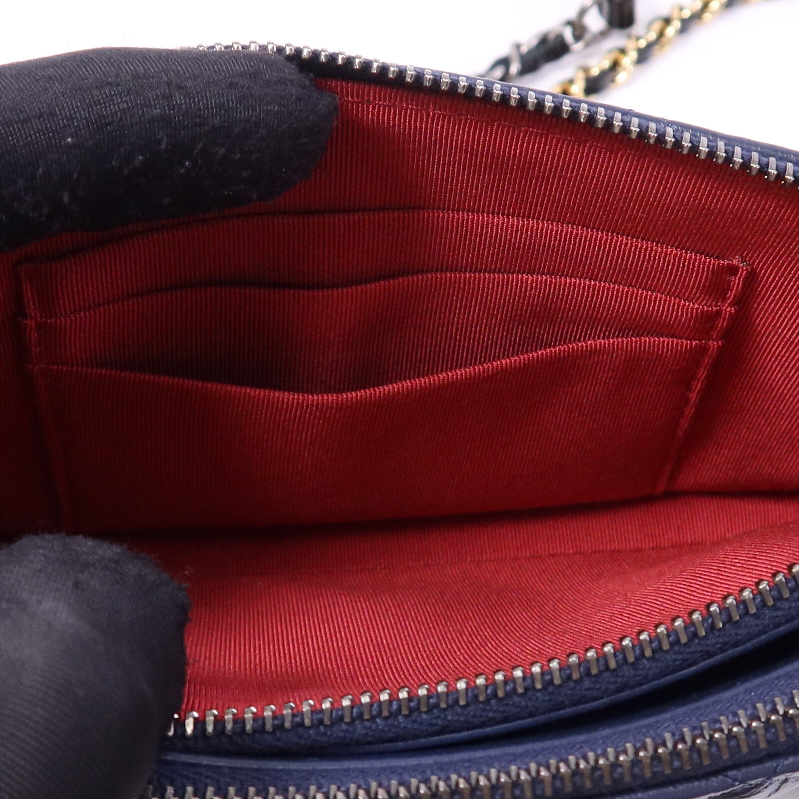 CHANEL 羊皮皮革Gabrielle Wallet On Chain鏈帶肩背袋