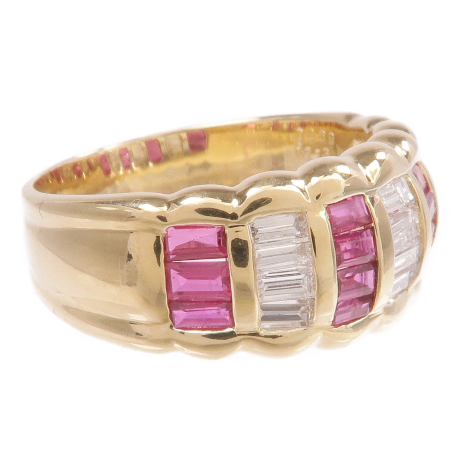 JEWELRY 18K黃金Ruby Diamond Ring紅寶石/鑽石戒指US#7.5