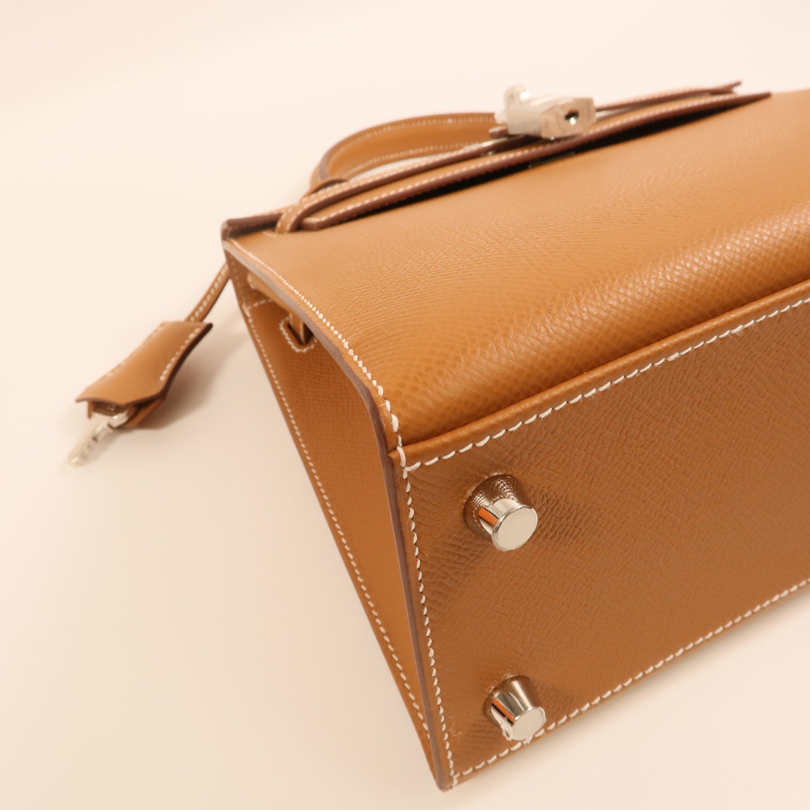 HERMES Epsom皮革Kelly 25銀扣手挽肩背兩用袋