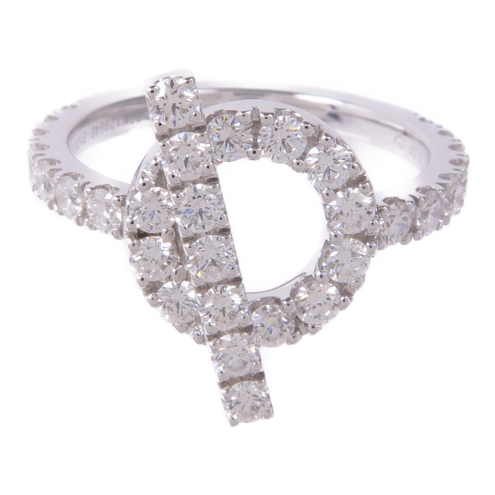 HERMES 18K白金Finesse Ring鑽石戒指Hermesw#51/US#5.5