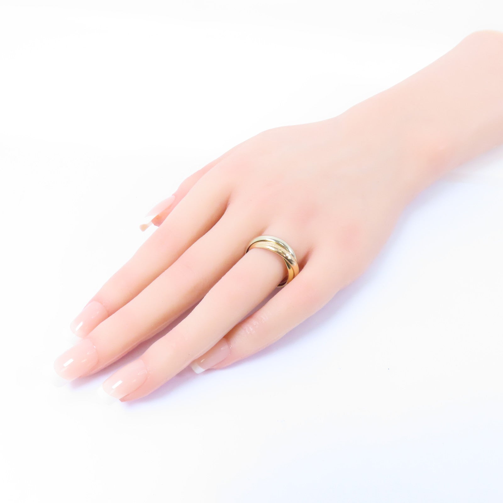 CARTIER 18K黃金/白金/玫瑰金Trinity Ring戒指Cartier#56/US#7.5