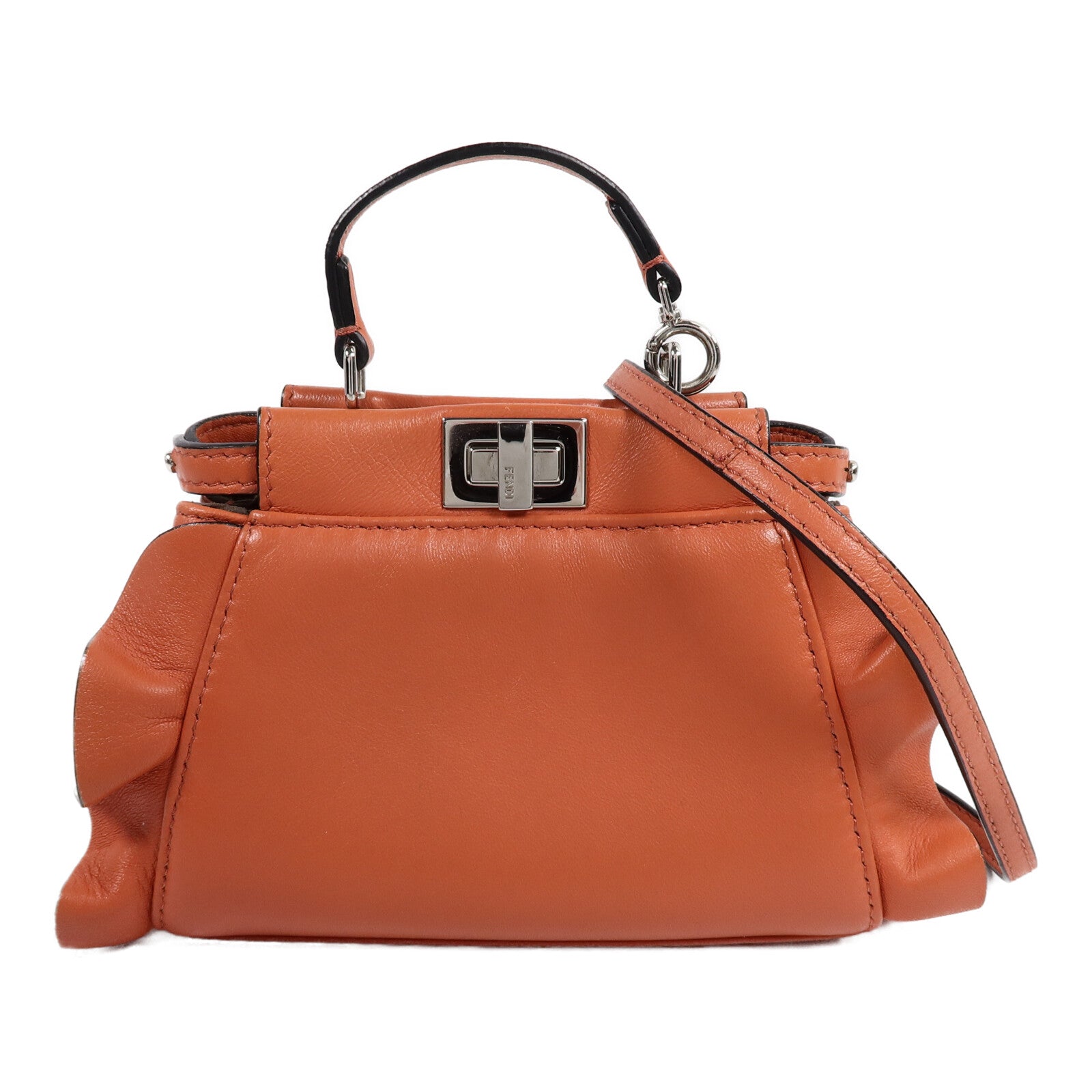 FENDI 羊皮皮革Mini Peekaboo手挽肩背兩用袋