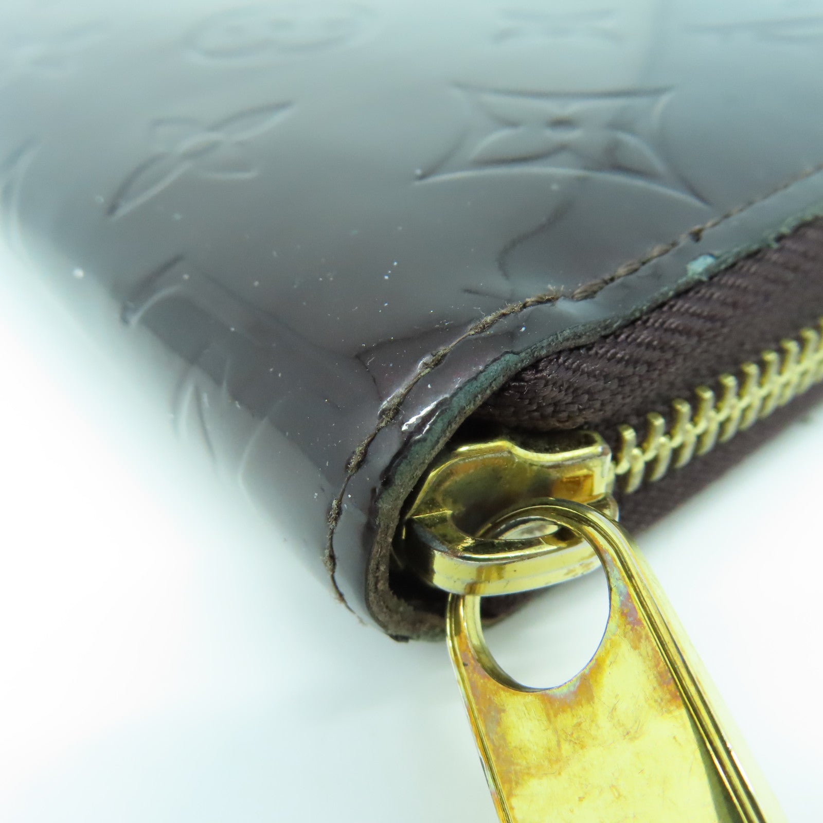 LOUIS VUITTON 【激減優惠】Monogram Vernis Zipper Long Wallet金扣長錢包酒紅色