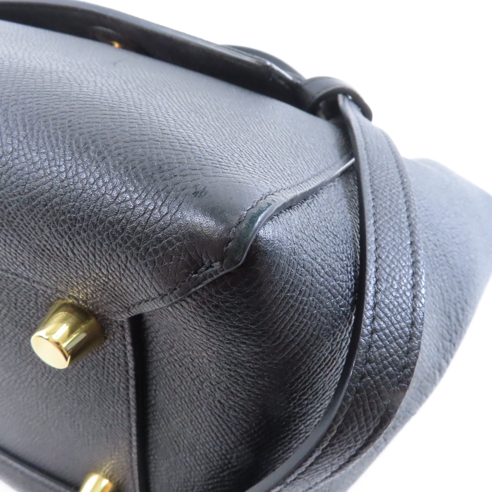 CELINE 牛皮皮革Mini Belt Bag金扣手挽肩背兩用袋黑色