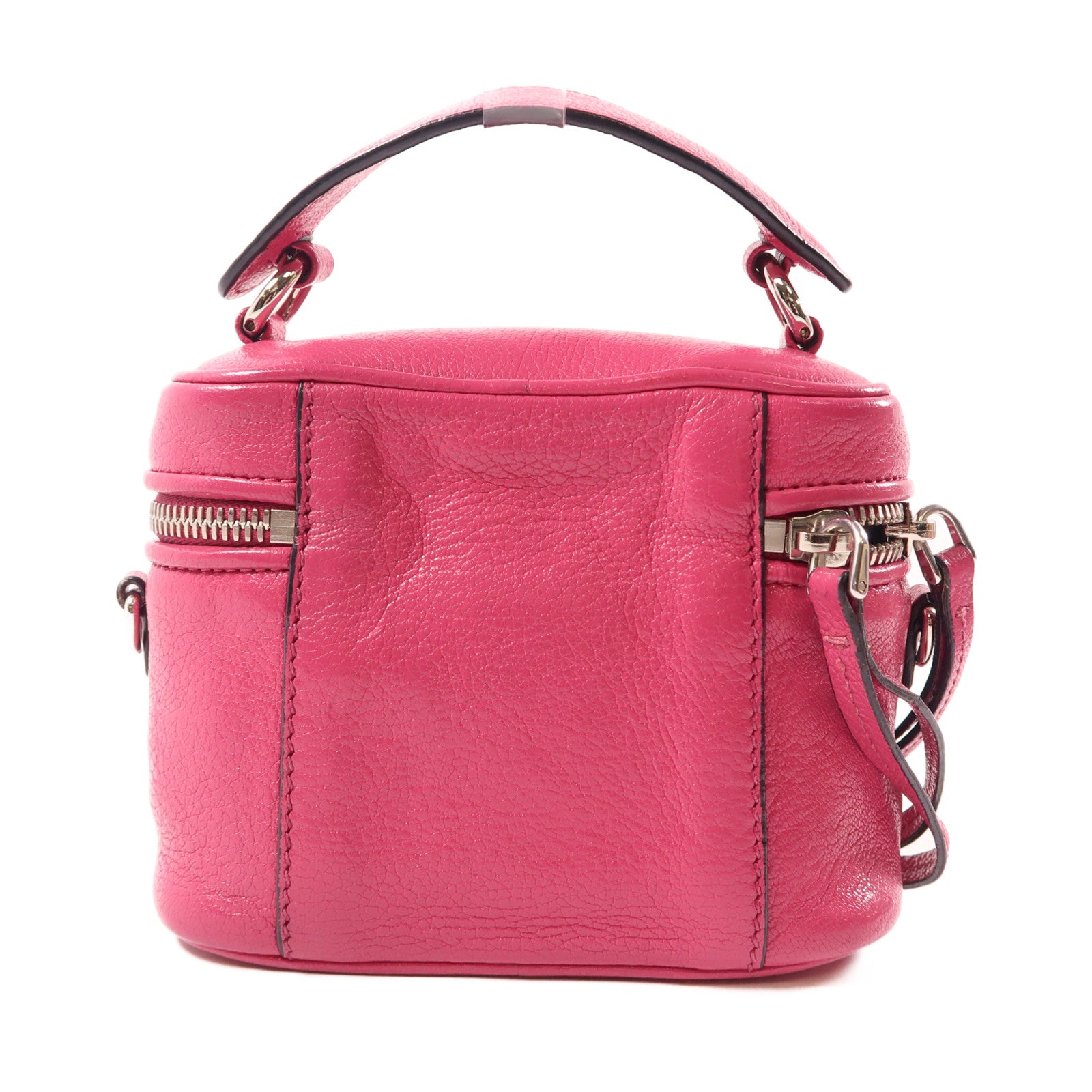 Miu Miu 牛皮皮革2 Way Shoulder銀扣手挽肩背兩用袋粉紅色