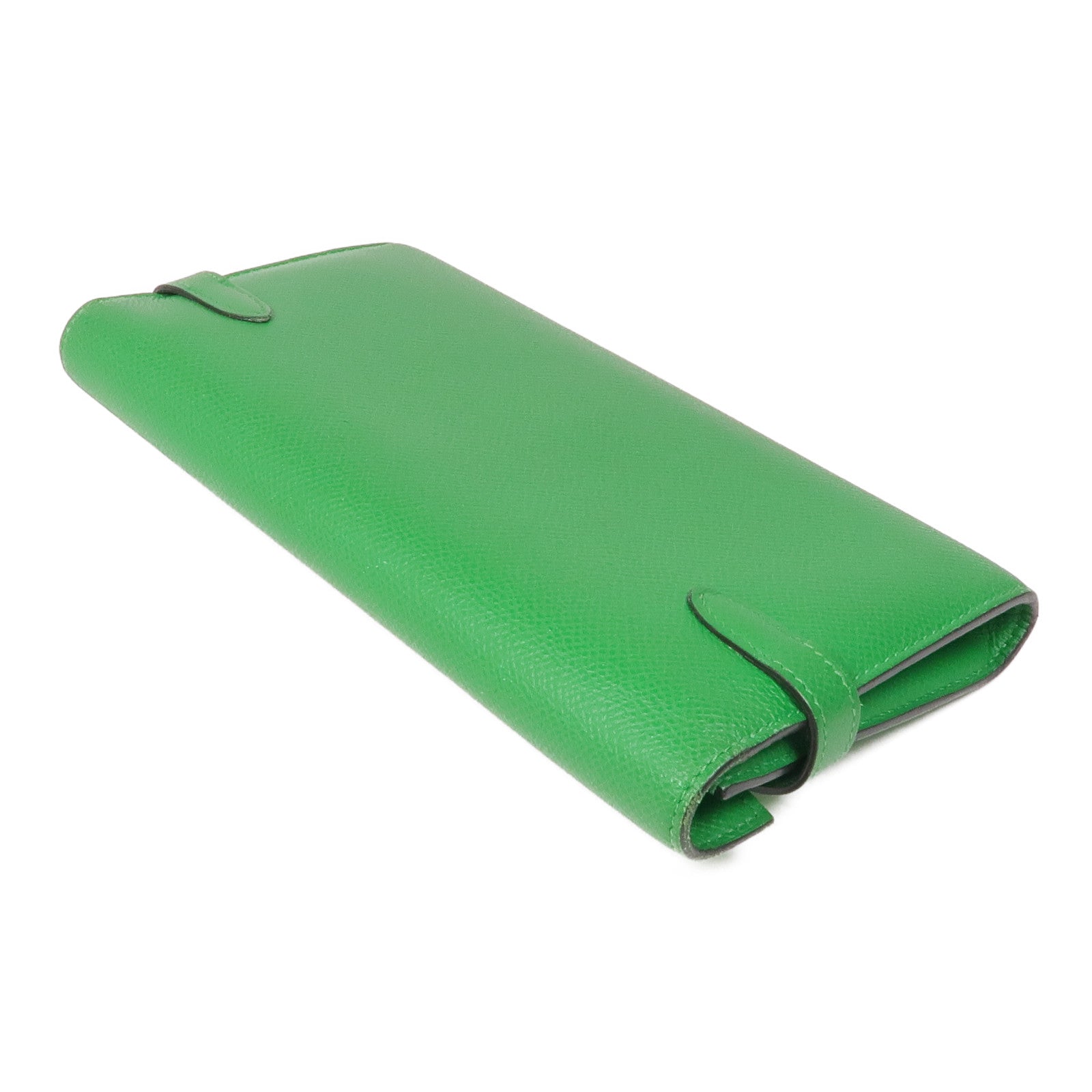 HERMES Epsom皮革Kelly Long Wallet銀扣長錢包Bambou