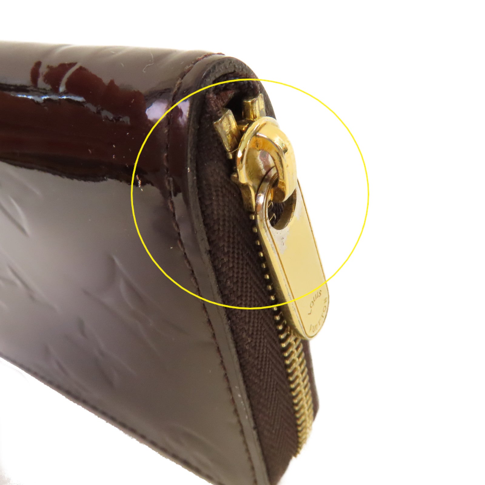 LOUIS VUITTON 【激減優惠】Monogram Vernis Zippy Coin Purse金扣拉鏈零錢卡套酒紅色