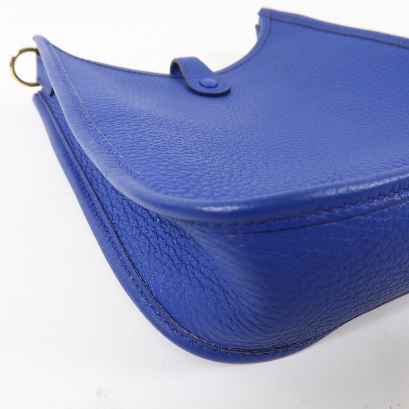 HERMES Clemence皮革Evelyne TPM金扣肩背袋Bleu Electrique/藍色