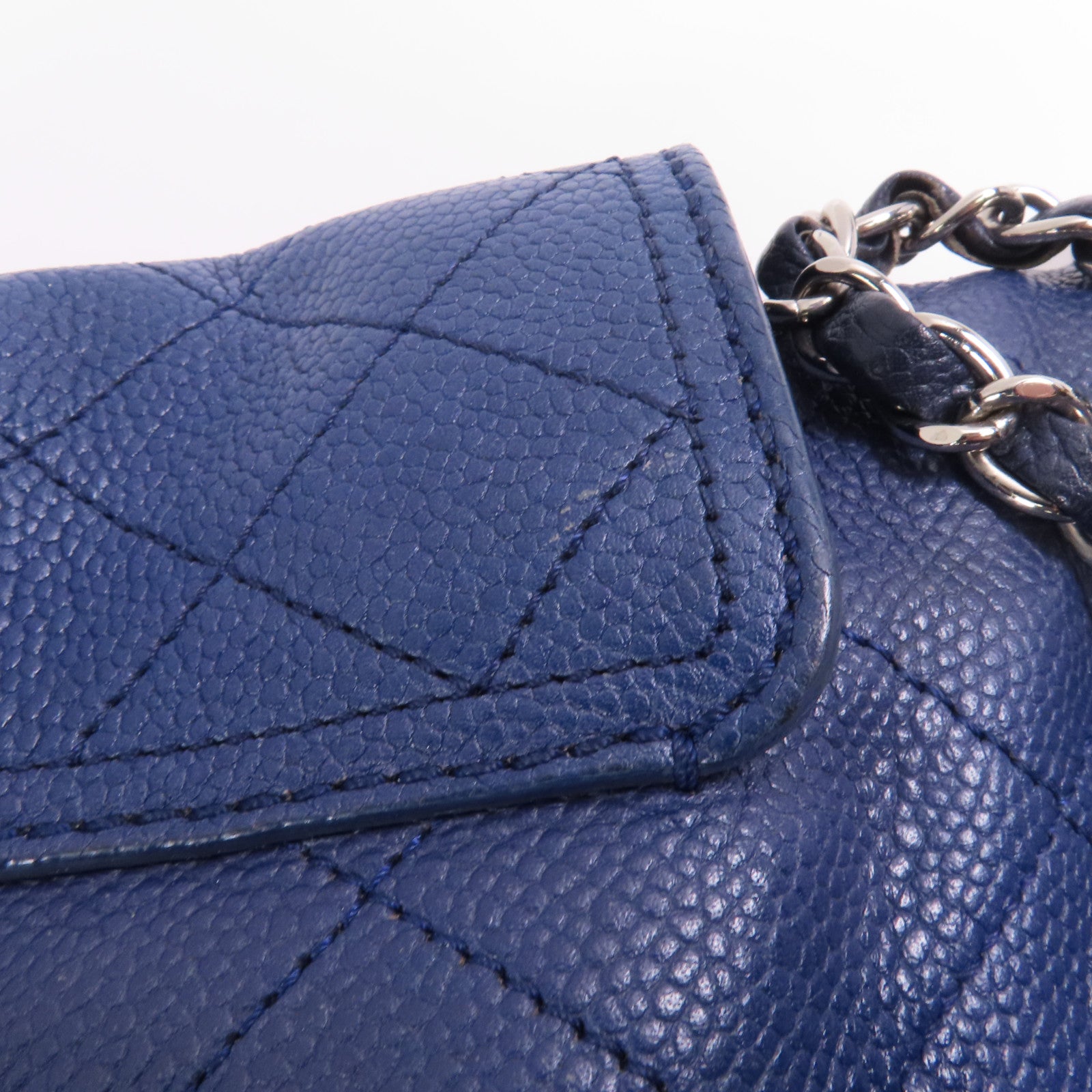 CHANEL 牛皮皮革皮革Shoulder Bag銀扣鏈帶肩背袋