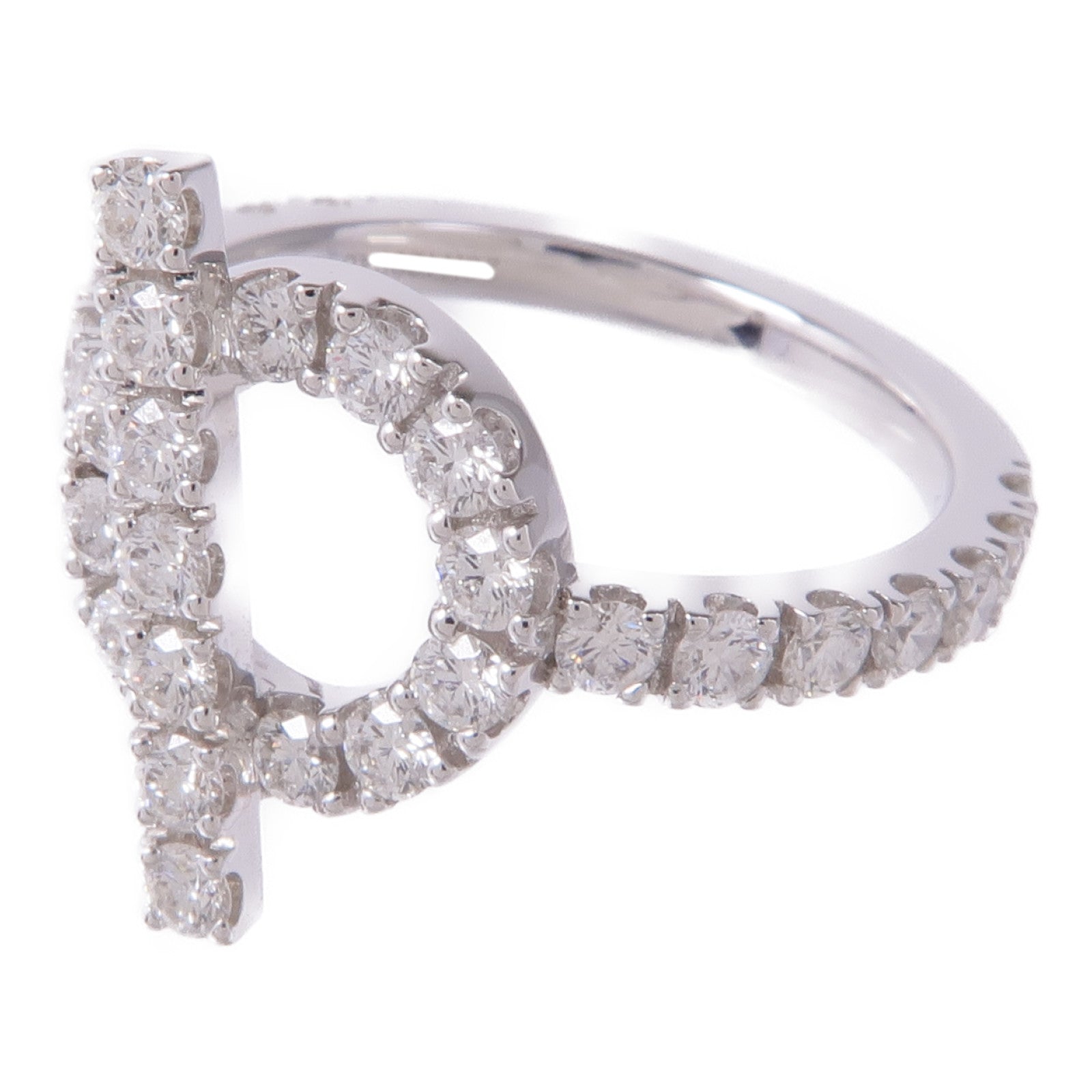 HERMES 18K白金Finesse Ring鑽石戒指Hermesw#51/US#5.5