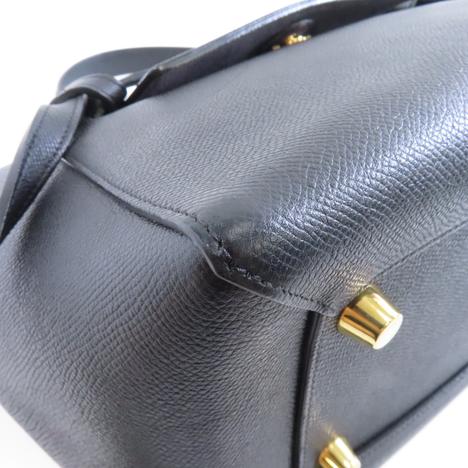 CELINE 牛皮皮革Mini Belt Bag金扣手挽肩背兩用袋黑色