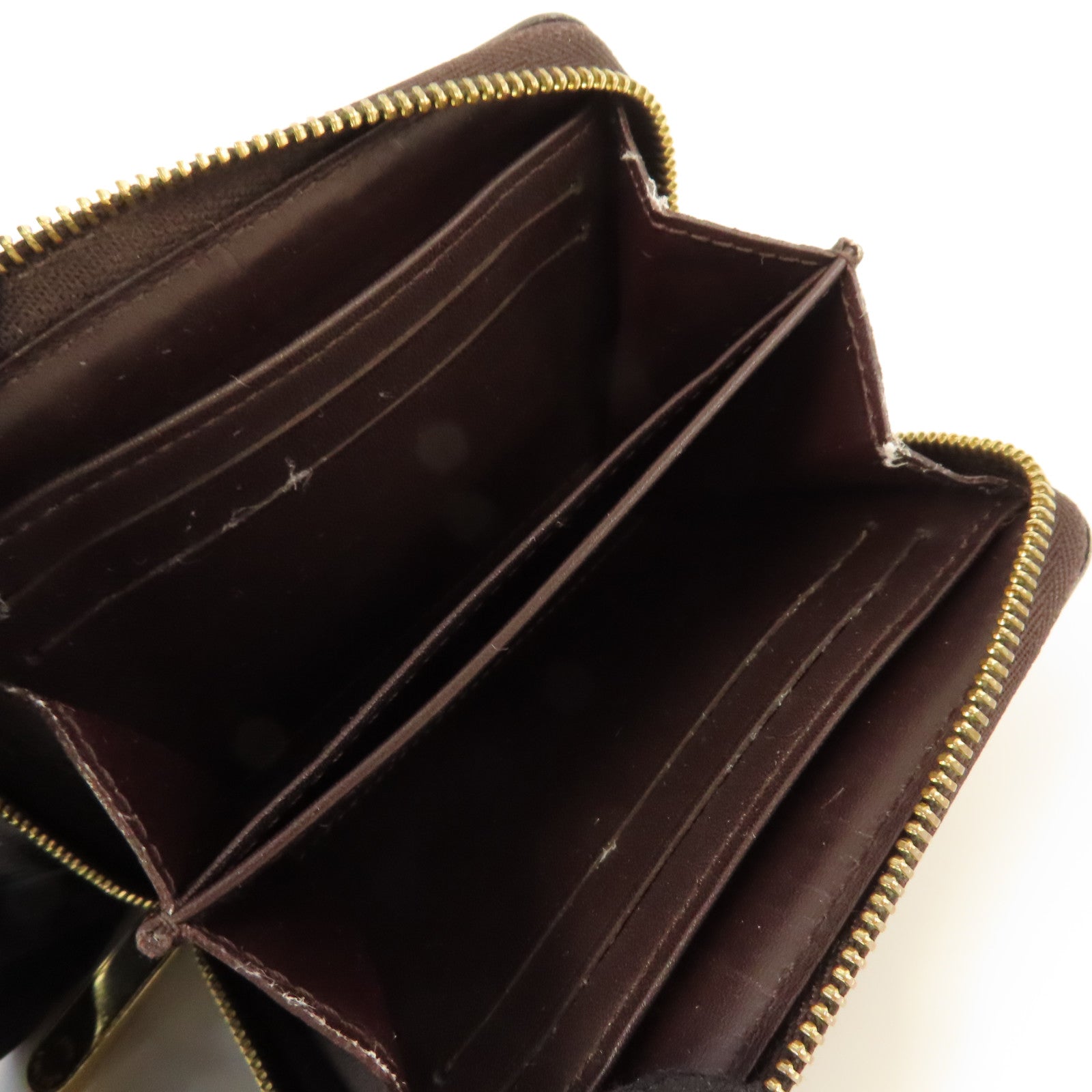 LOUIS VUITTON 【激減優惠】Monogram Vernis Zippy Coin Purse金扣拉鏈零錢卡套酒紅色
