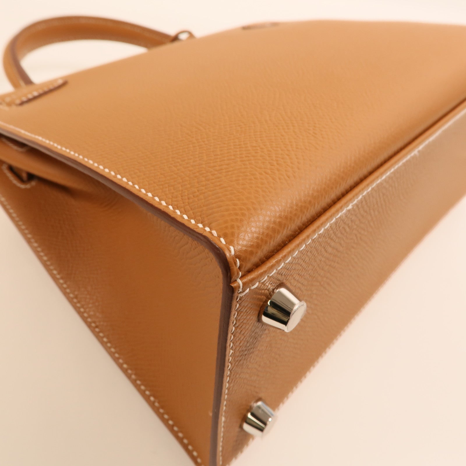 HERMES Epsom皮革Kelly 25銀扣手挽肩背兩用袋