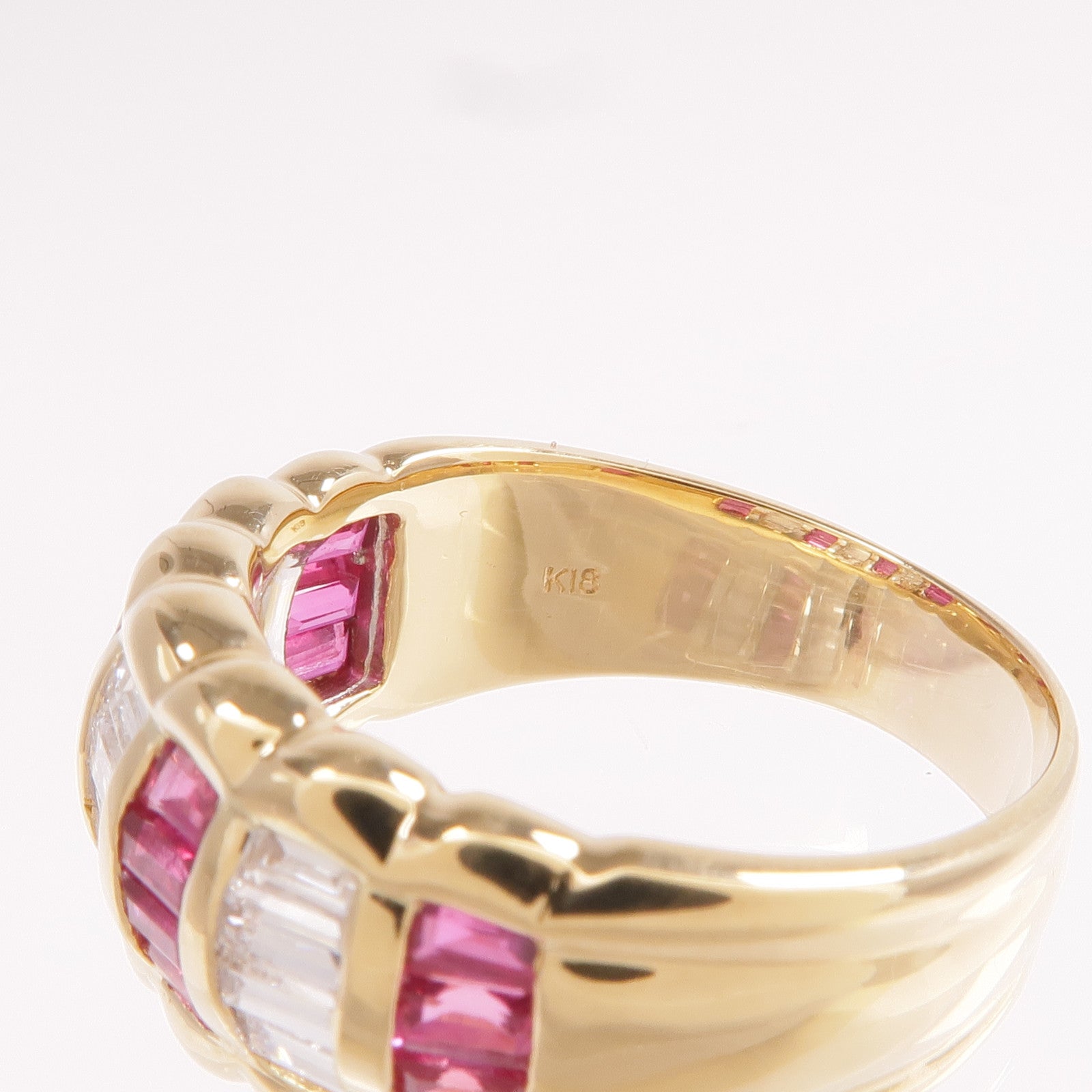 JEWELRY 18K黃金Ruby Diamond Ring紅寶石/鑽石戒指US#7.5