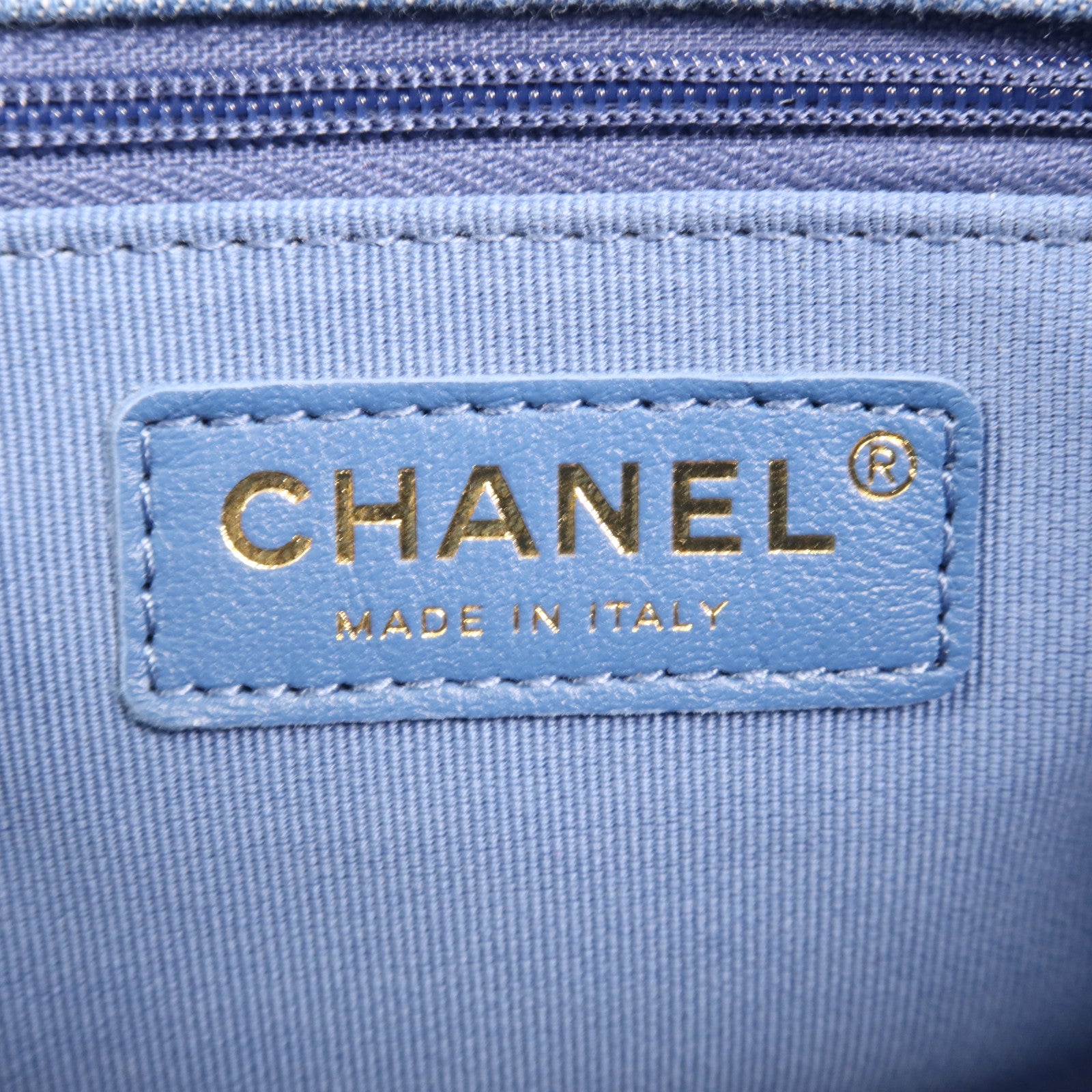 CHANEL 牛仔布Hobo Hand Bag金扣手挽肩背兩用袋