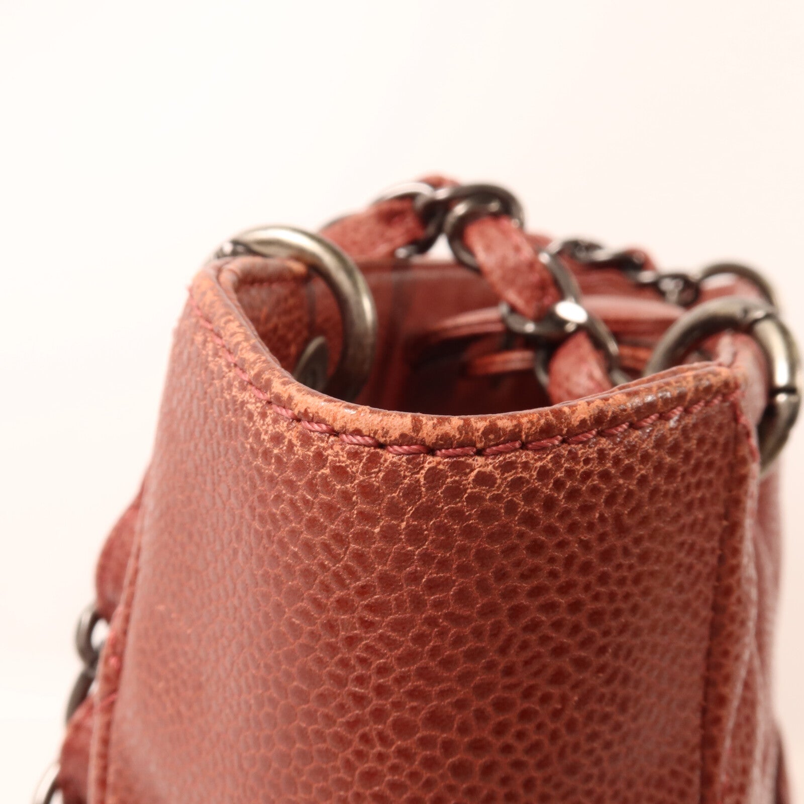 CHANEL 牛皮皮革PST Petite Shopping Tote Bag鏈帶肩背袋