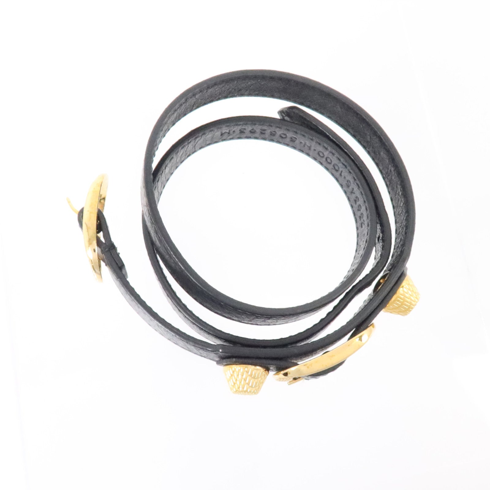 BALENCIAGA 牛皮皮革Giant Triple Tour Bracelet金扣手鏈