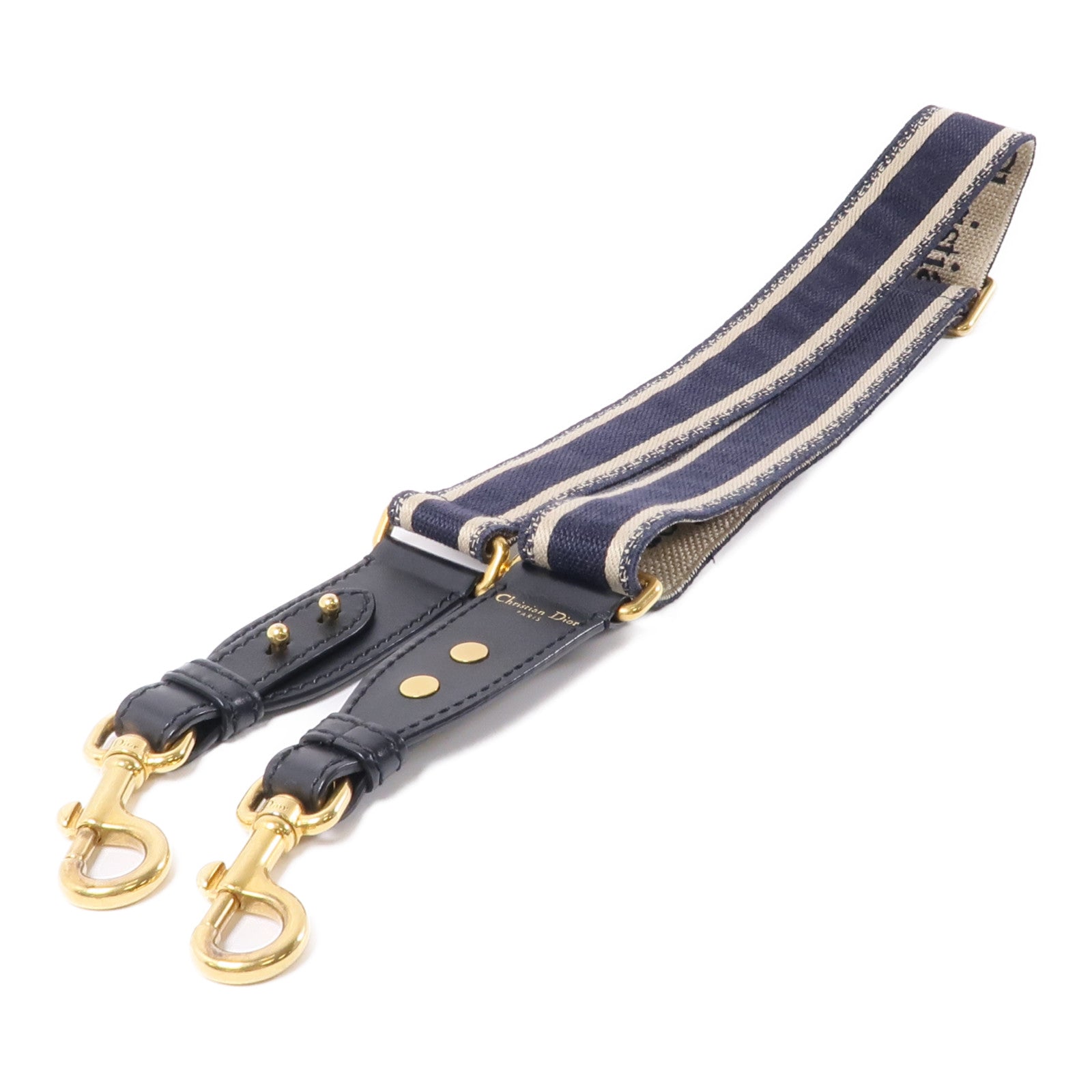 Dior 帆布Shoulder Strap金扣肩帶藍色