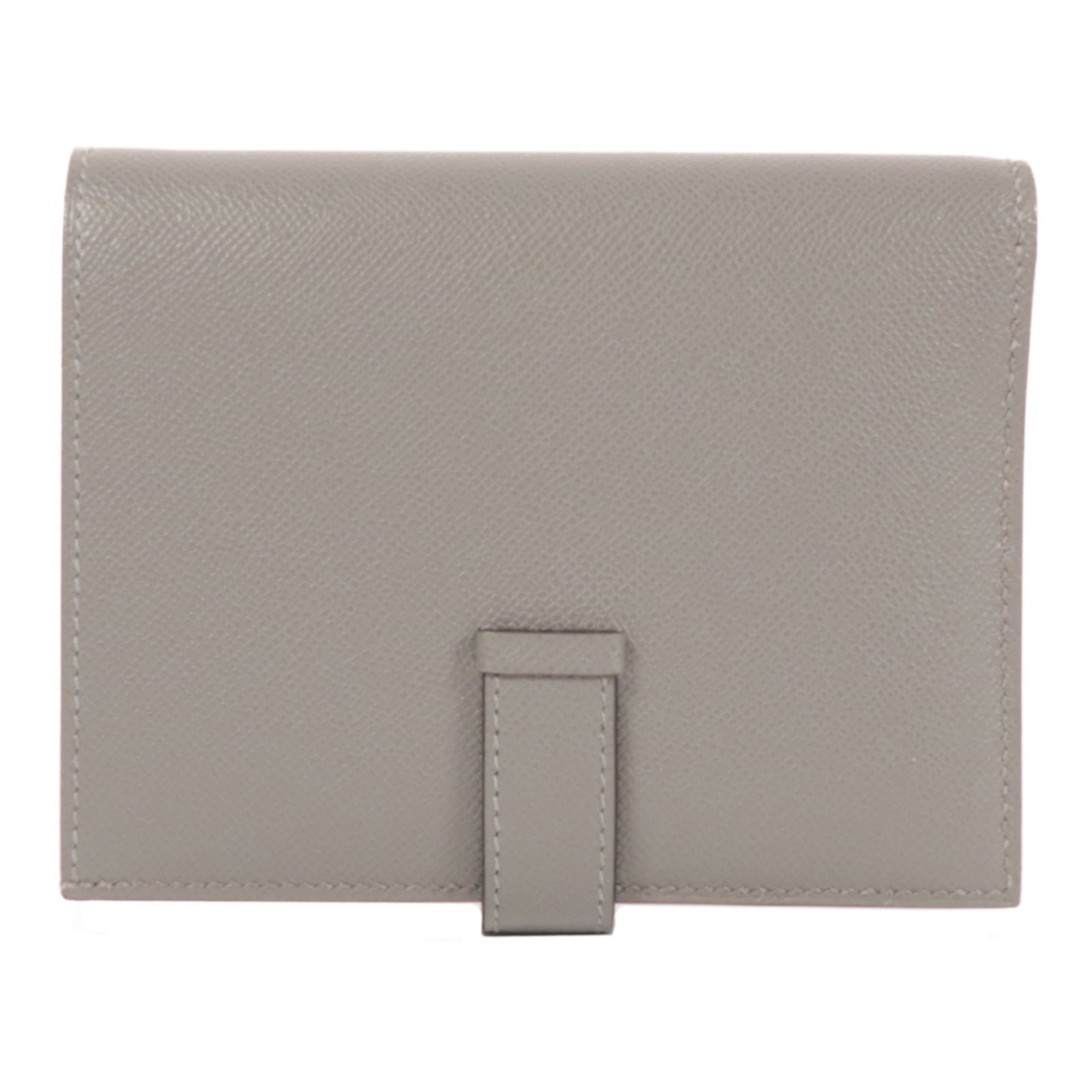 HERMES Madame皮革Bearn Compact Wallet金扣錢包