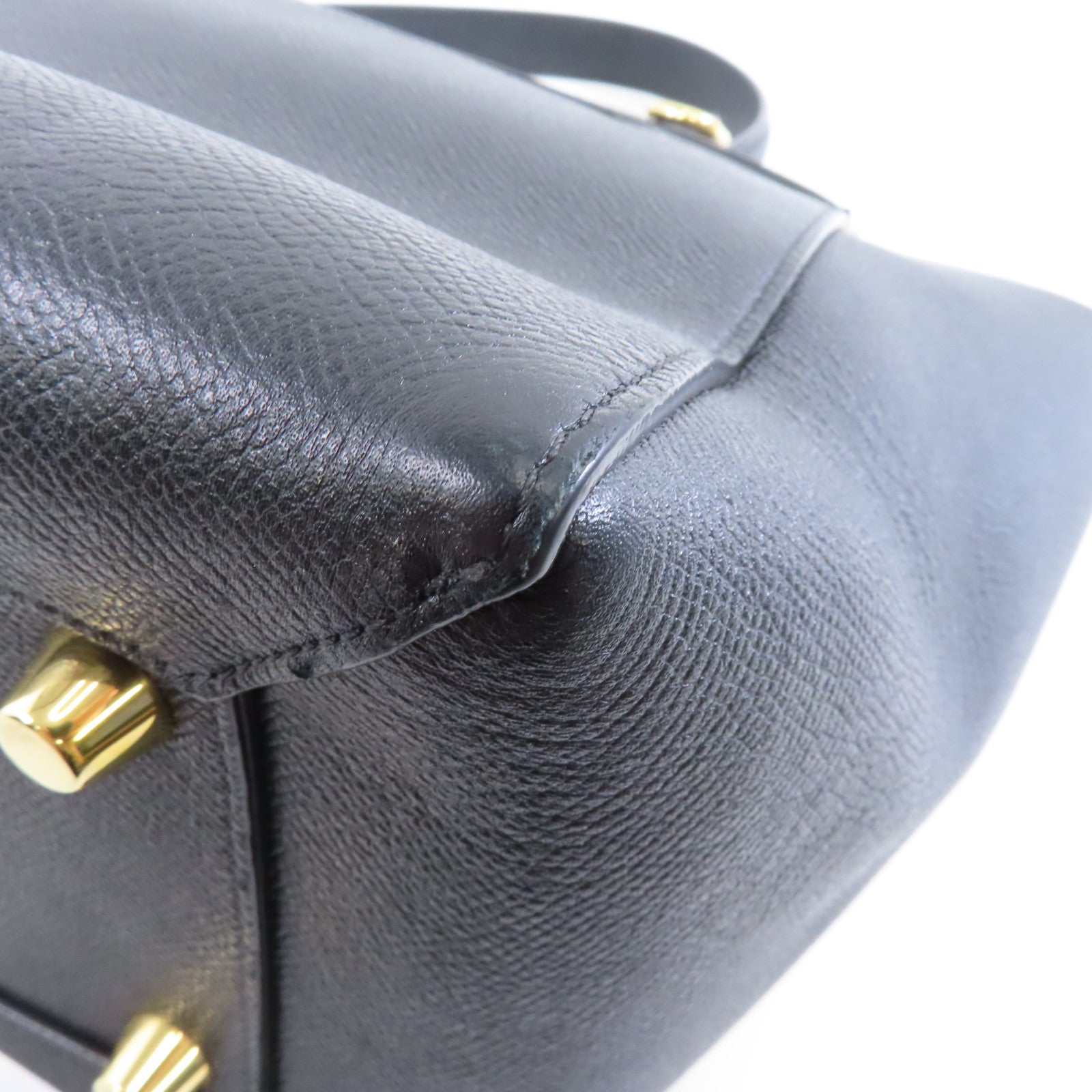 CELINE 牛皮皮革Mini Belt Bag金扣手挽肩背兩用袋黑色