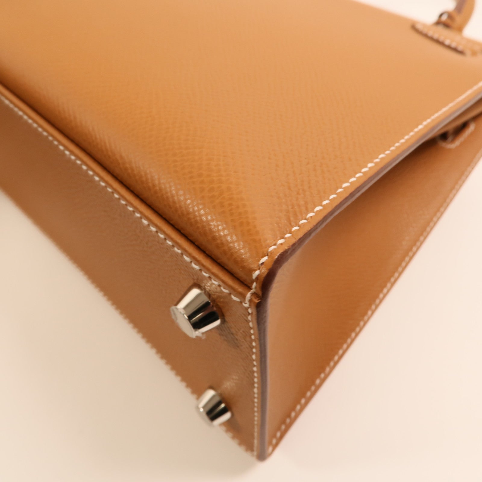 HERMES Epsom皮革Kelly 25銀扣手挽肩背兩用袋