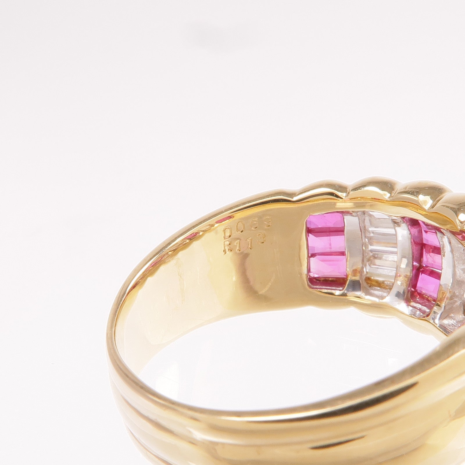JEWELRY 18K黃金Ruby Diamond Ring紅寶石/鑽石戒指US#7.5