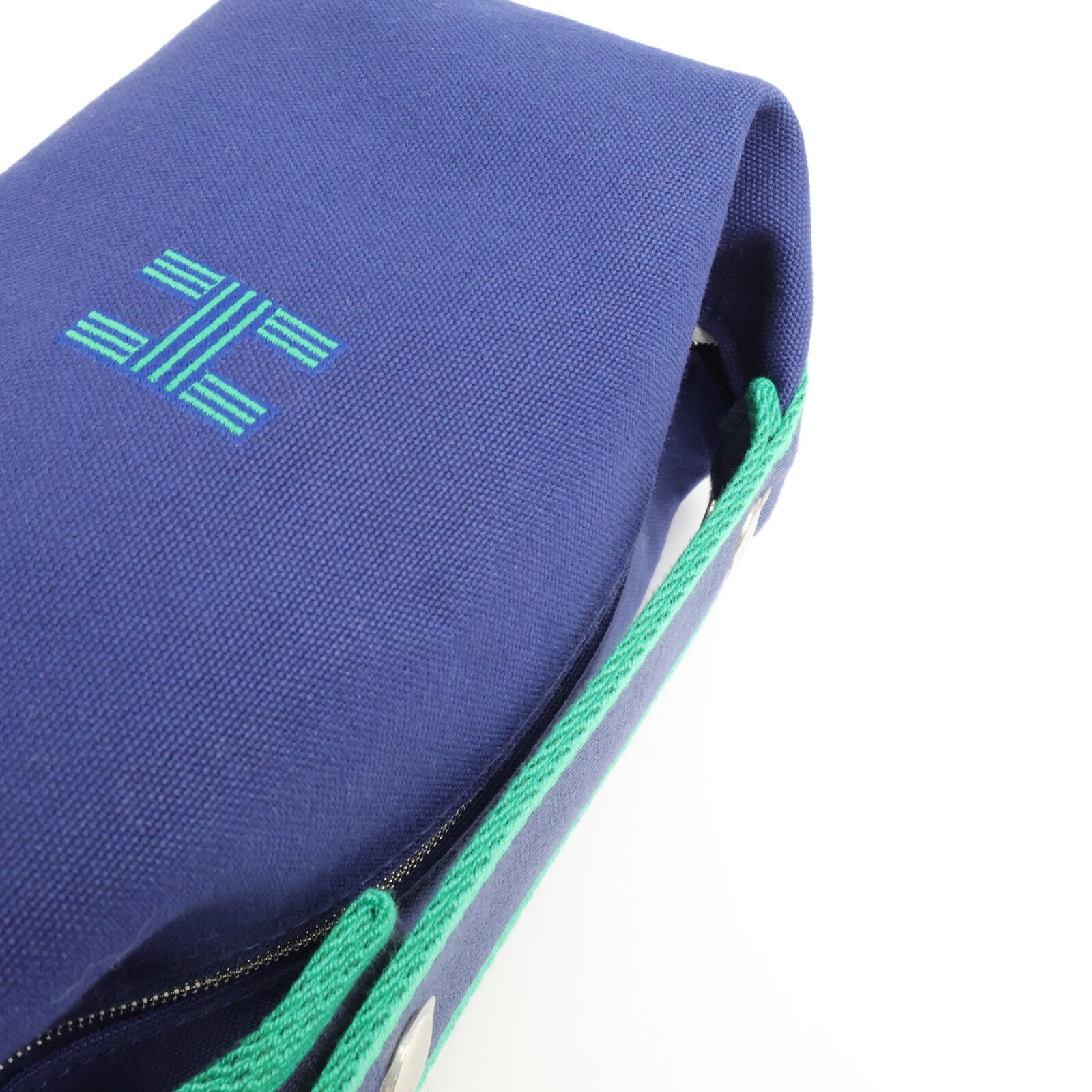 HERMES 帆布Bride A Brac PM手挽袋Bleu Marine