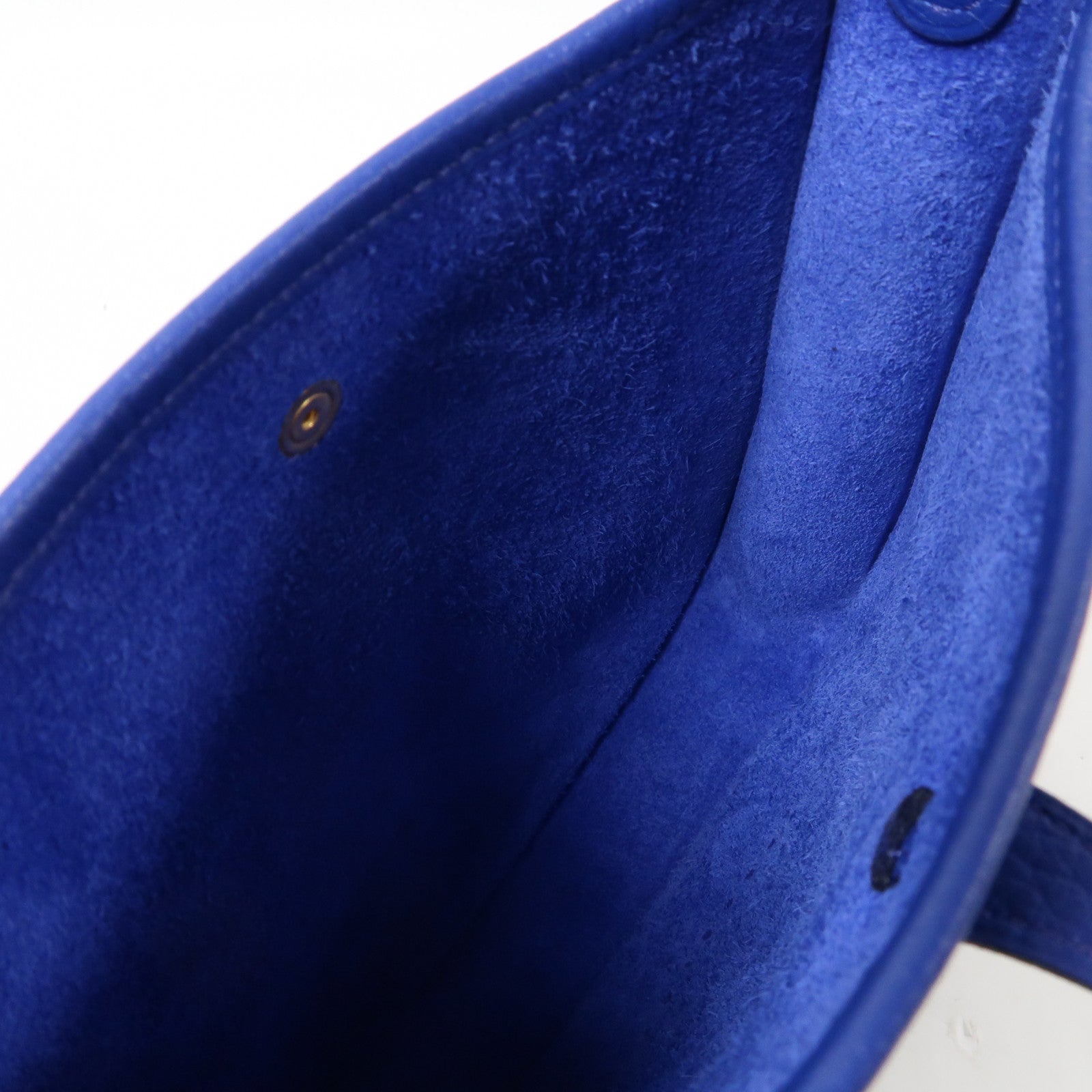 HERMES Clemence皮革Evelyne TPM金扣肩背袋Bleu Electrique/藍色
