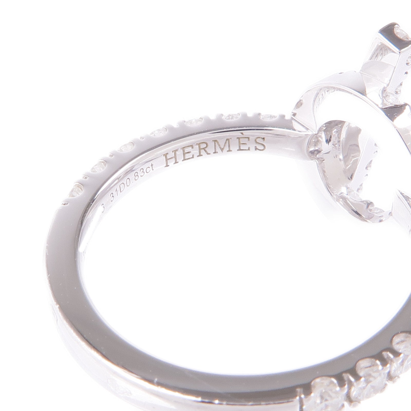 HERMES 18K白金Finesse Ring鑽石戒指Hermesw#51/US#5.5